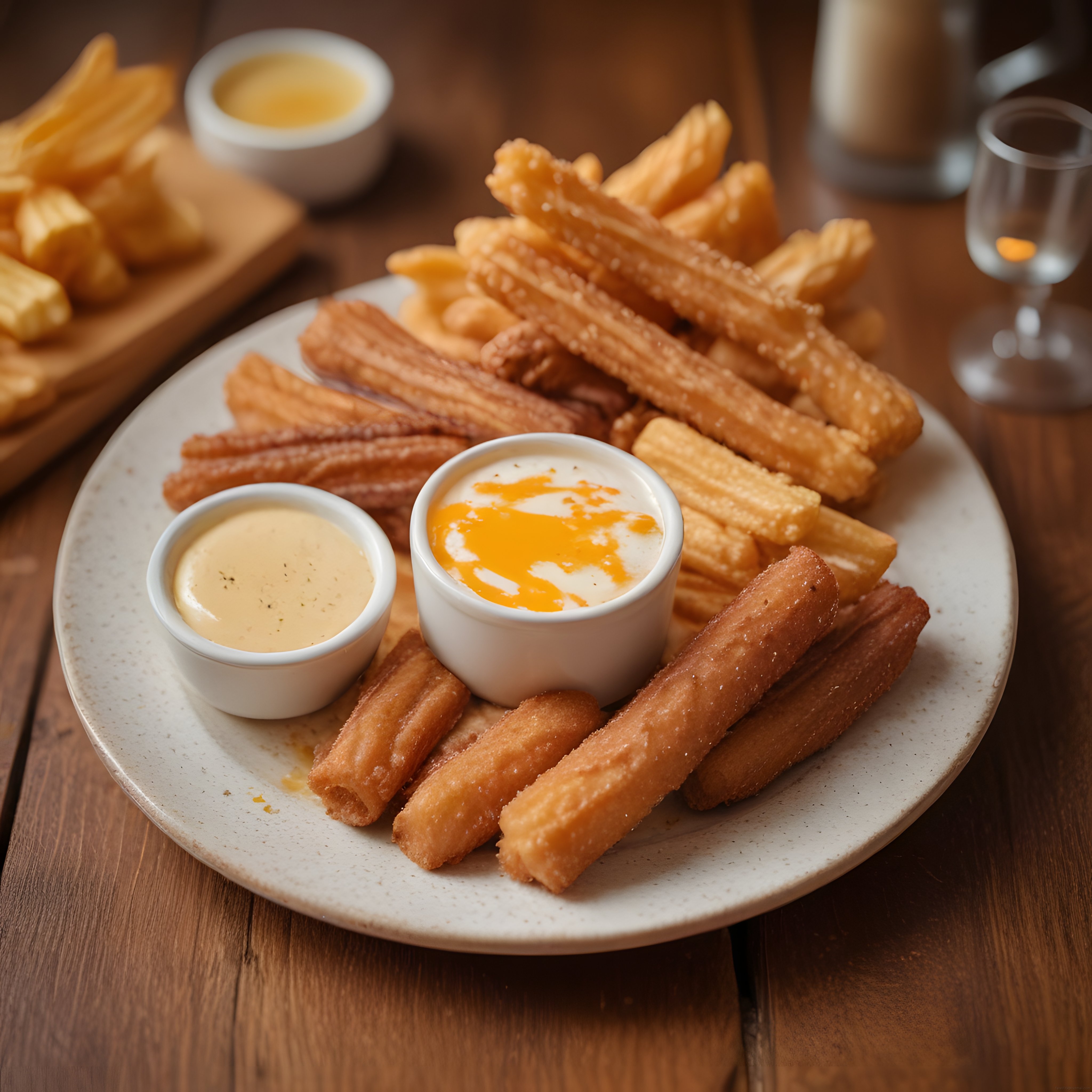 Çıtır Churros ve Ev Yapımı Soslarıyla Enfes Bir Tatlı Tabağı Sunumu