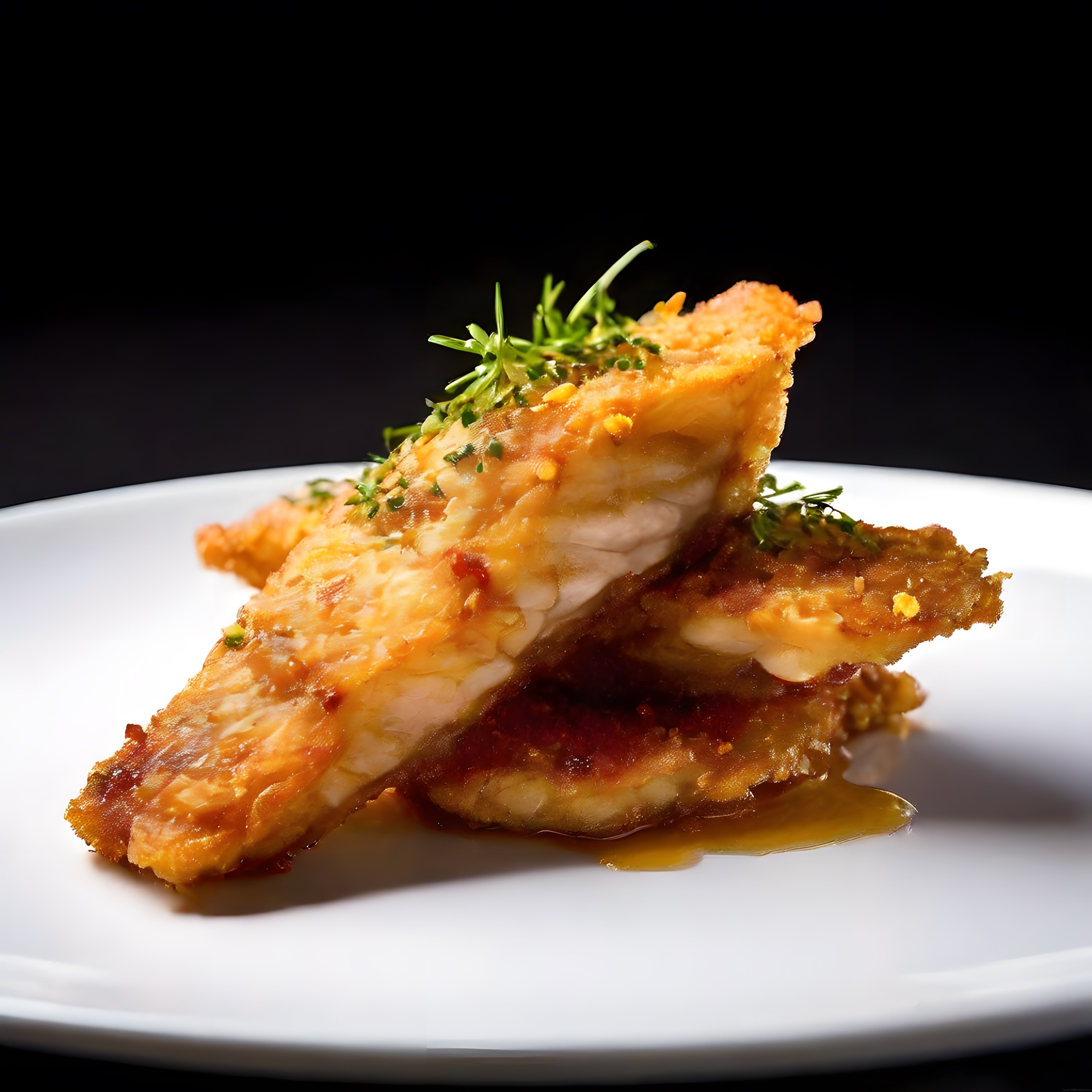 Çıtır Kaplamalı Tavuk Cordon Bleu: Tereyağlı Sos ve Ot Dekoruyla Şık Sunum