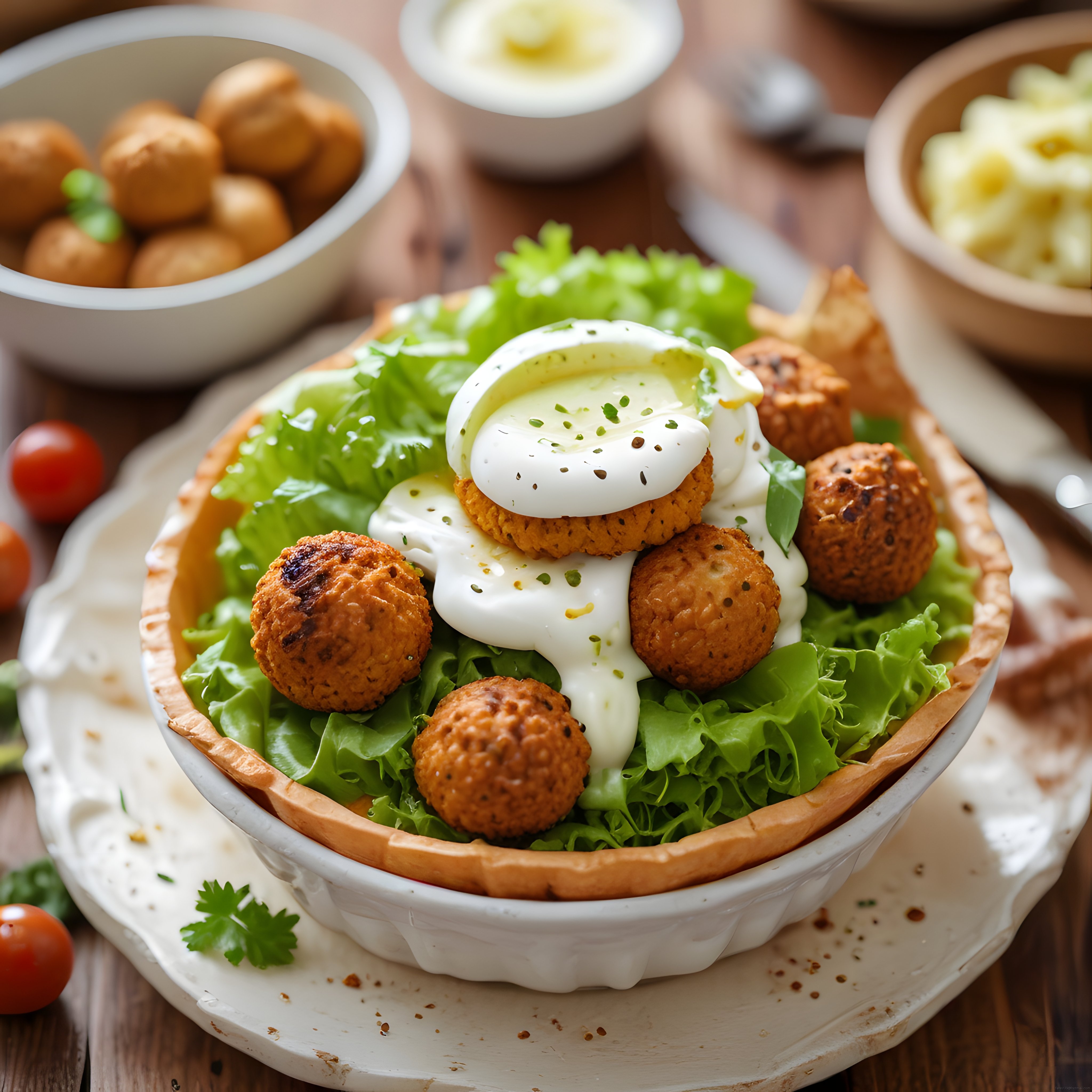 Çıtır kasede falafel, yeşillik ve haşlanmış yumurtalı doyurucu kase tarifi