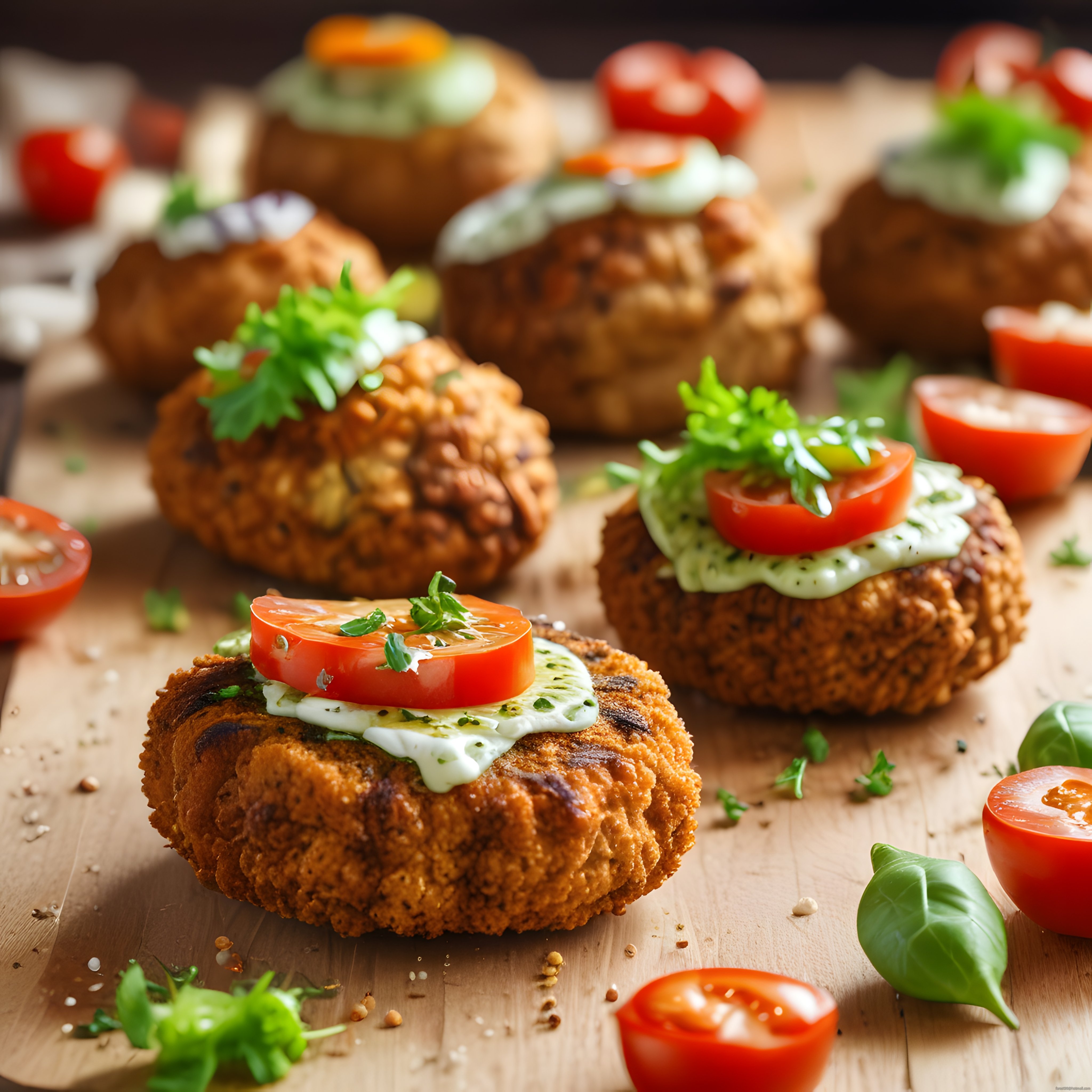 Çıtır Pane Kaplamalı Atıştırmalıklar ve Taze Domates Krema Soslu Lezzetler