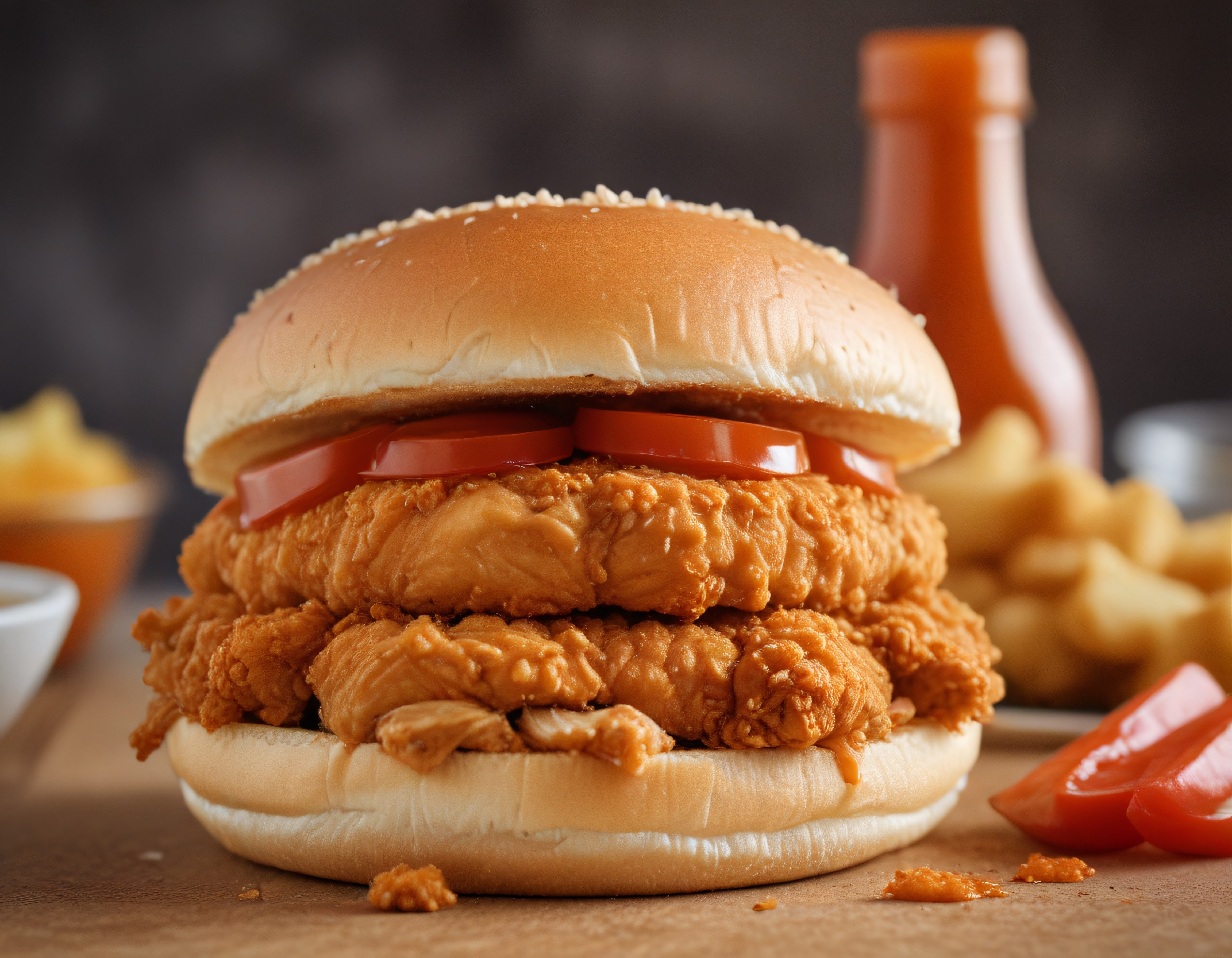 Çıtır Tavuk Burger ve Patates Kızartması: Ev Yapımı Fast Food Keyfi