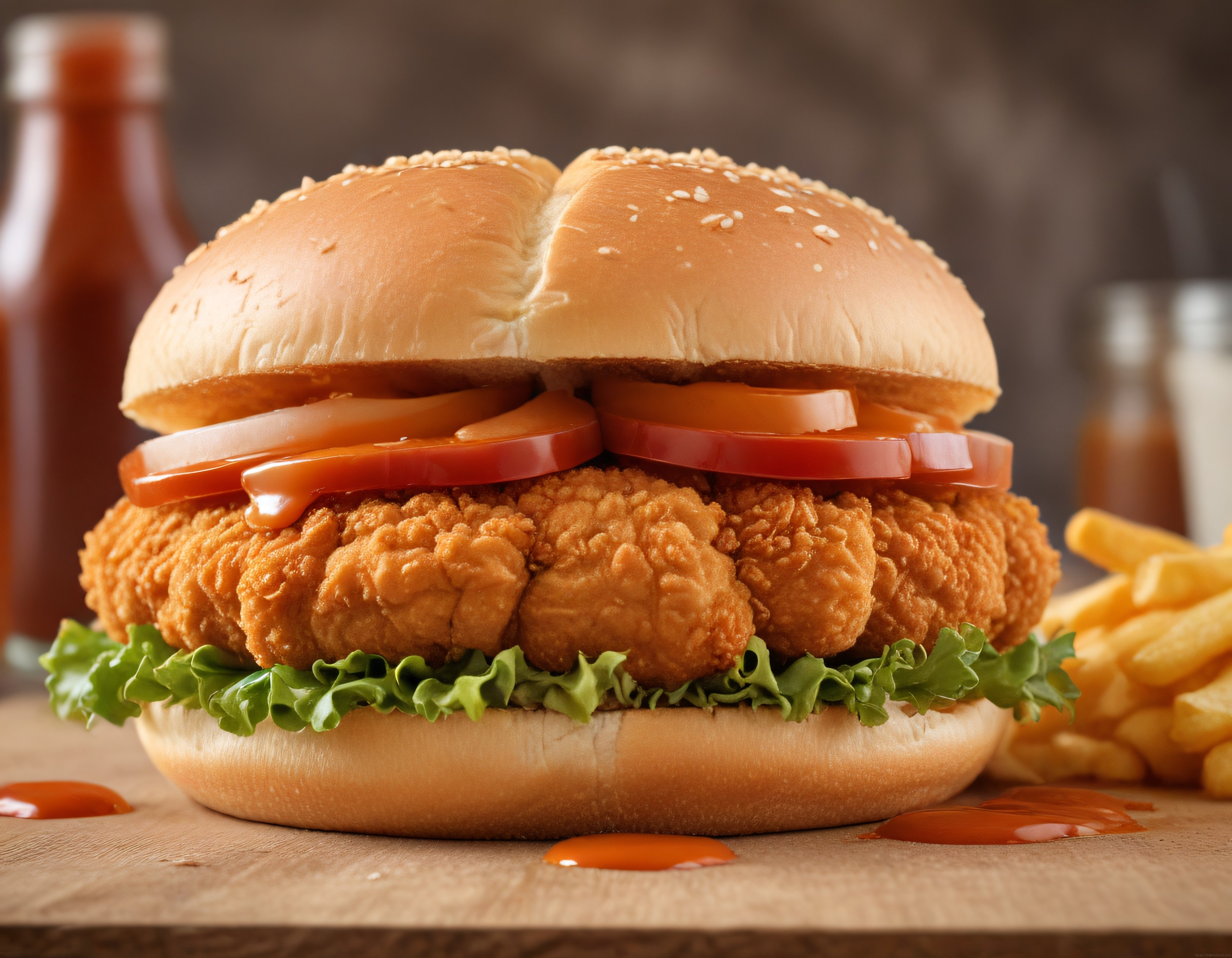 Çıtır Tavuk Burger ve Patates Kızartmasıyla Efsanevi Fast Food Lezzeti