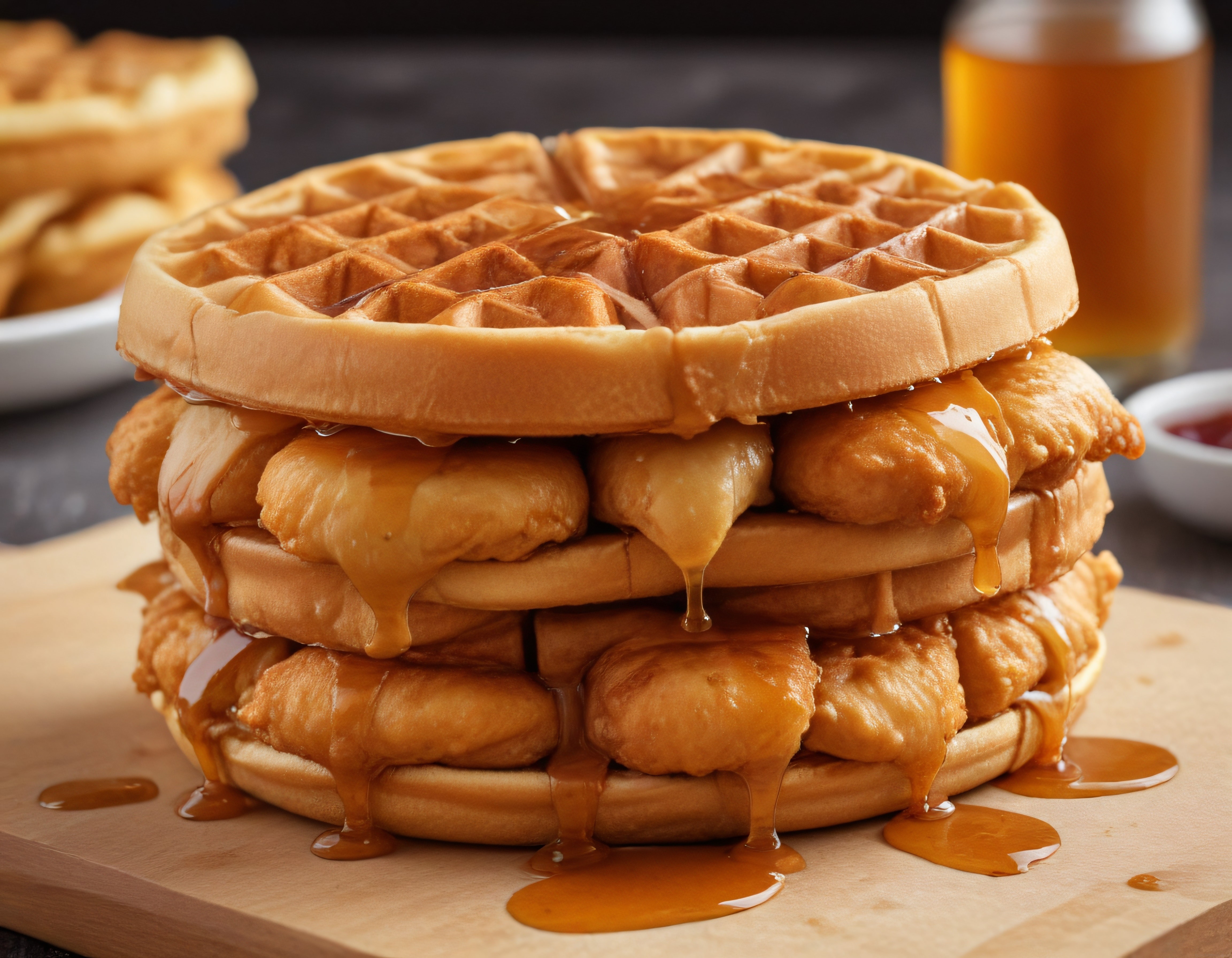 Çıtır Tavuk ve Waffle Kulesi: Akçaağaç Şurubuyla Göz Kamaştıran Kahvaltı
