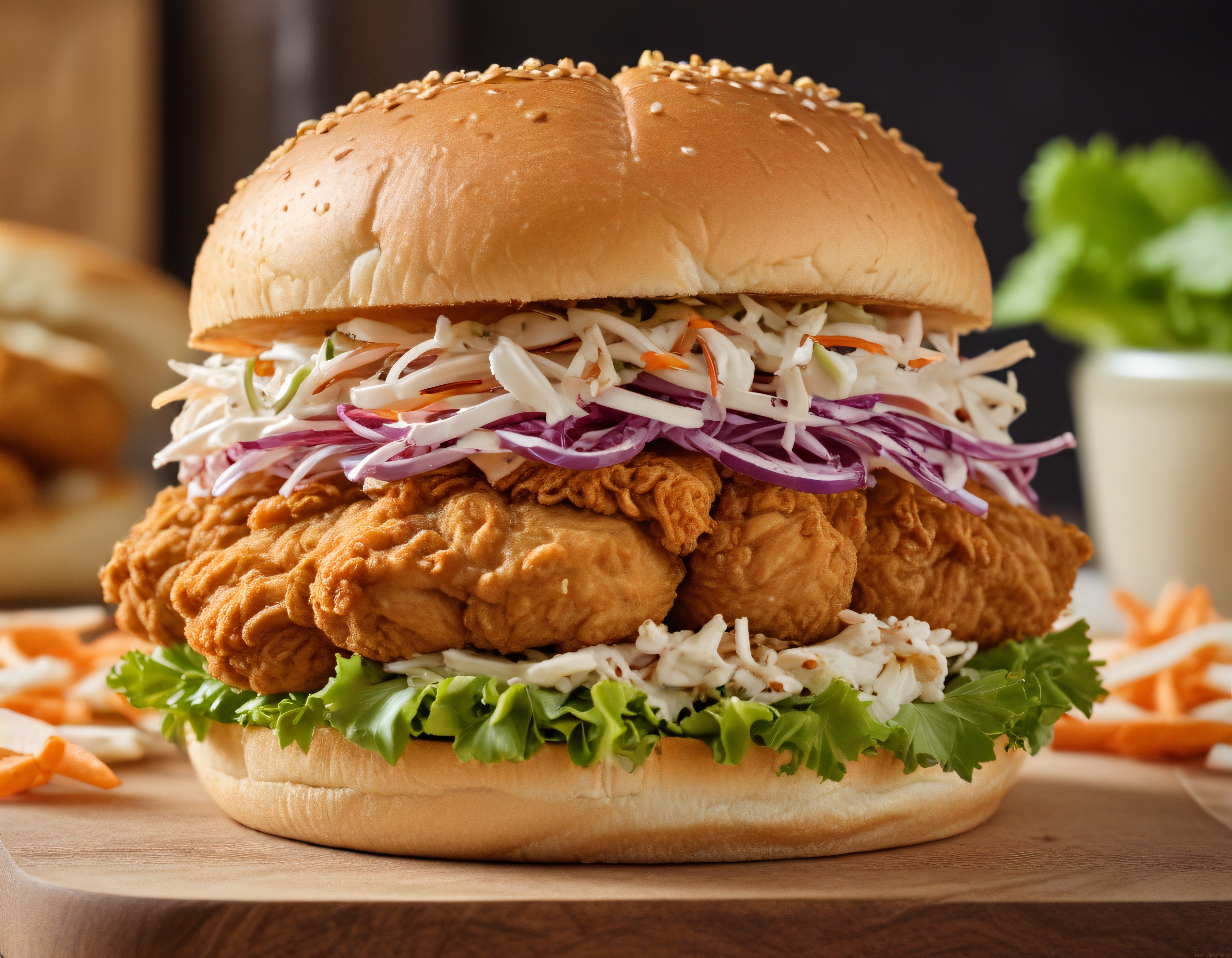 Çıtır Tavuklu Burger: Susamlı Ekmek ve Sebzeli Coleslaw ile Efsane Lezzet