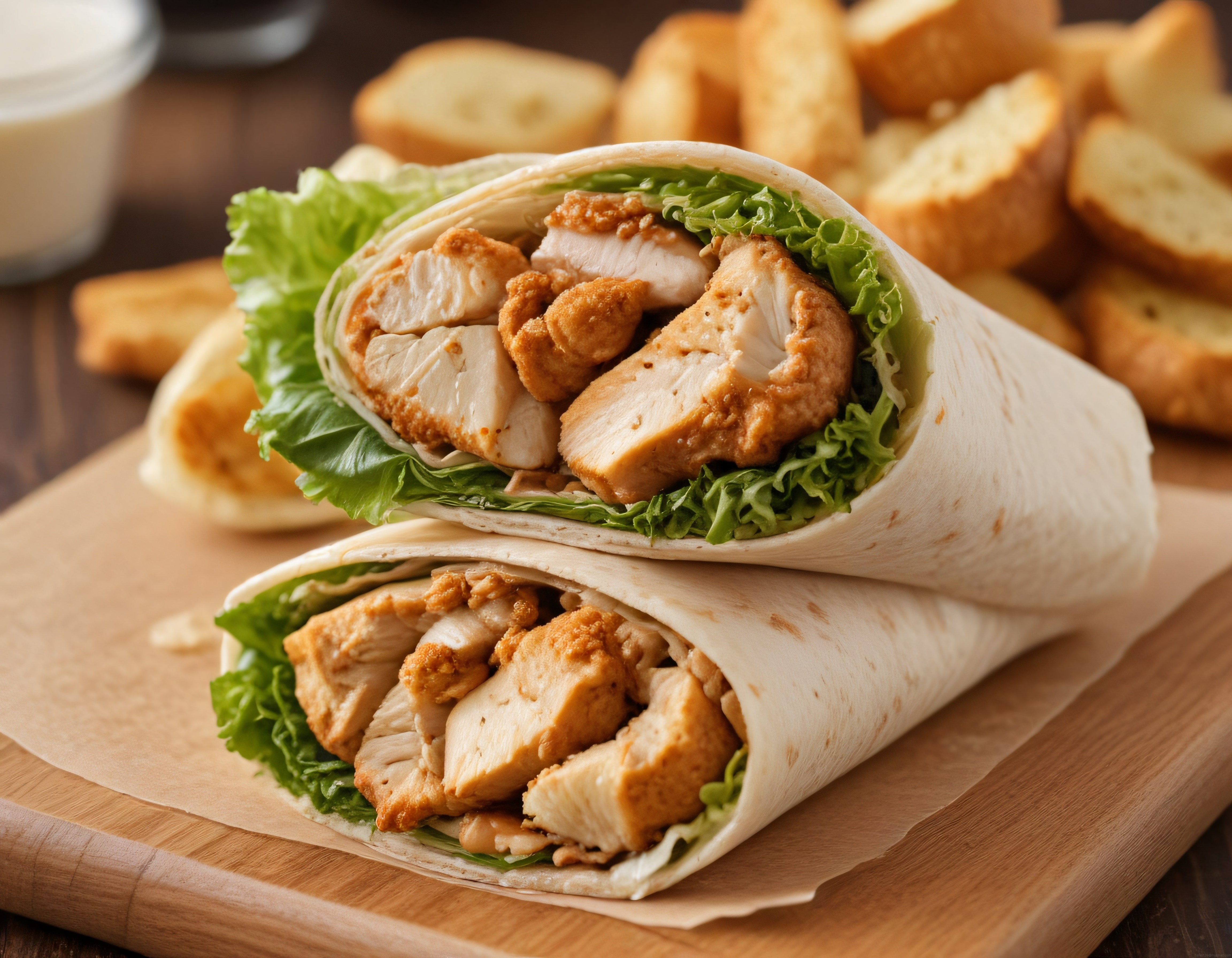 Çıtır Tavuklu Wrap ve Kızarmış Patates ile Ev Yapımı Gurme Öğün