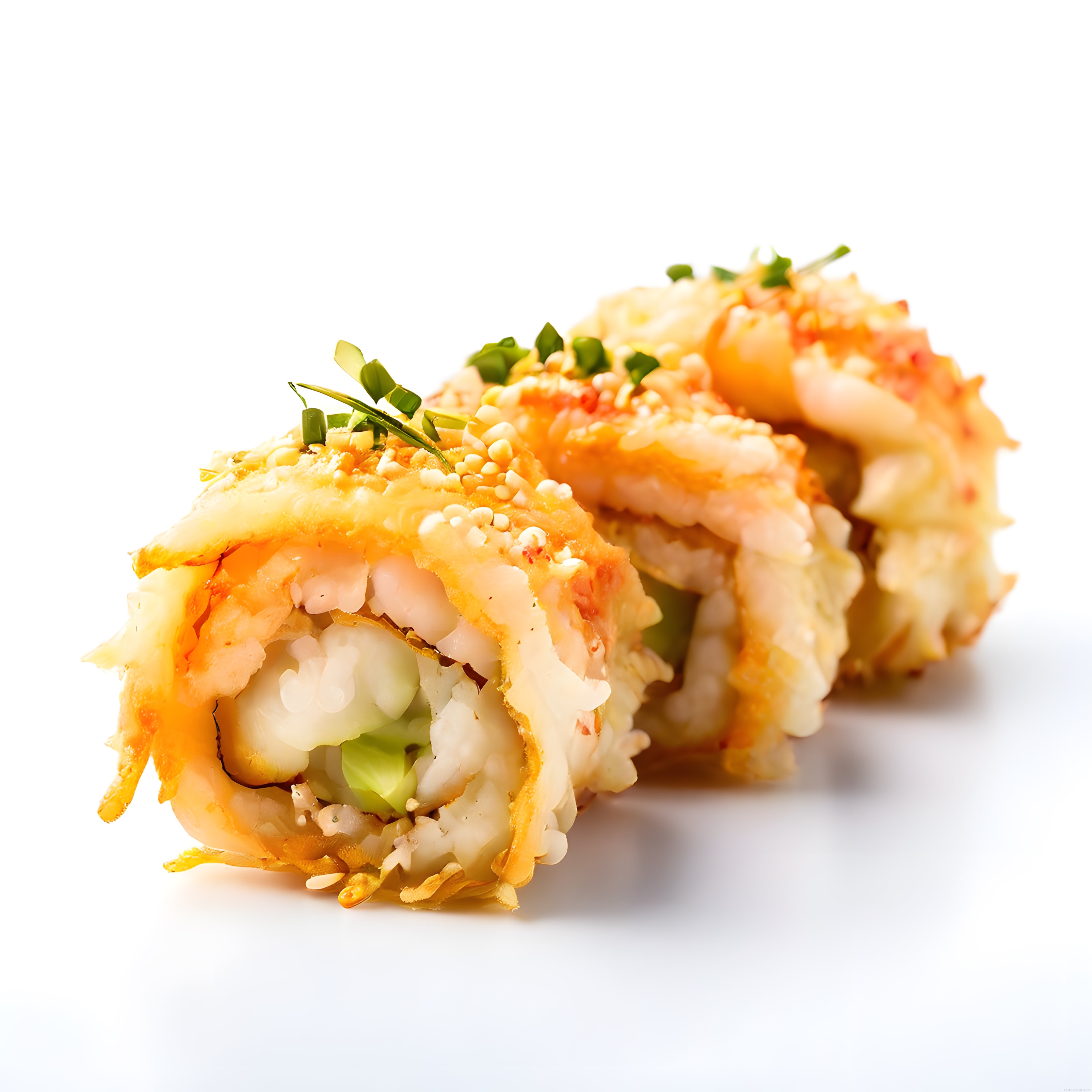 Çıtır Tempura Kaplamalı İçi Karidesli ve Avokadolu Sushi Rulo
