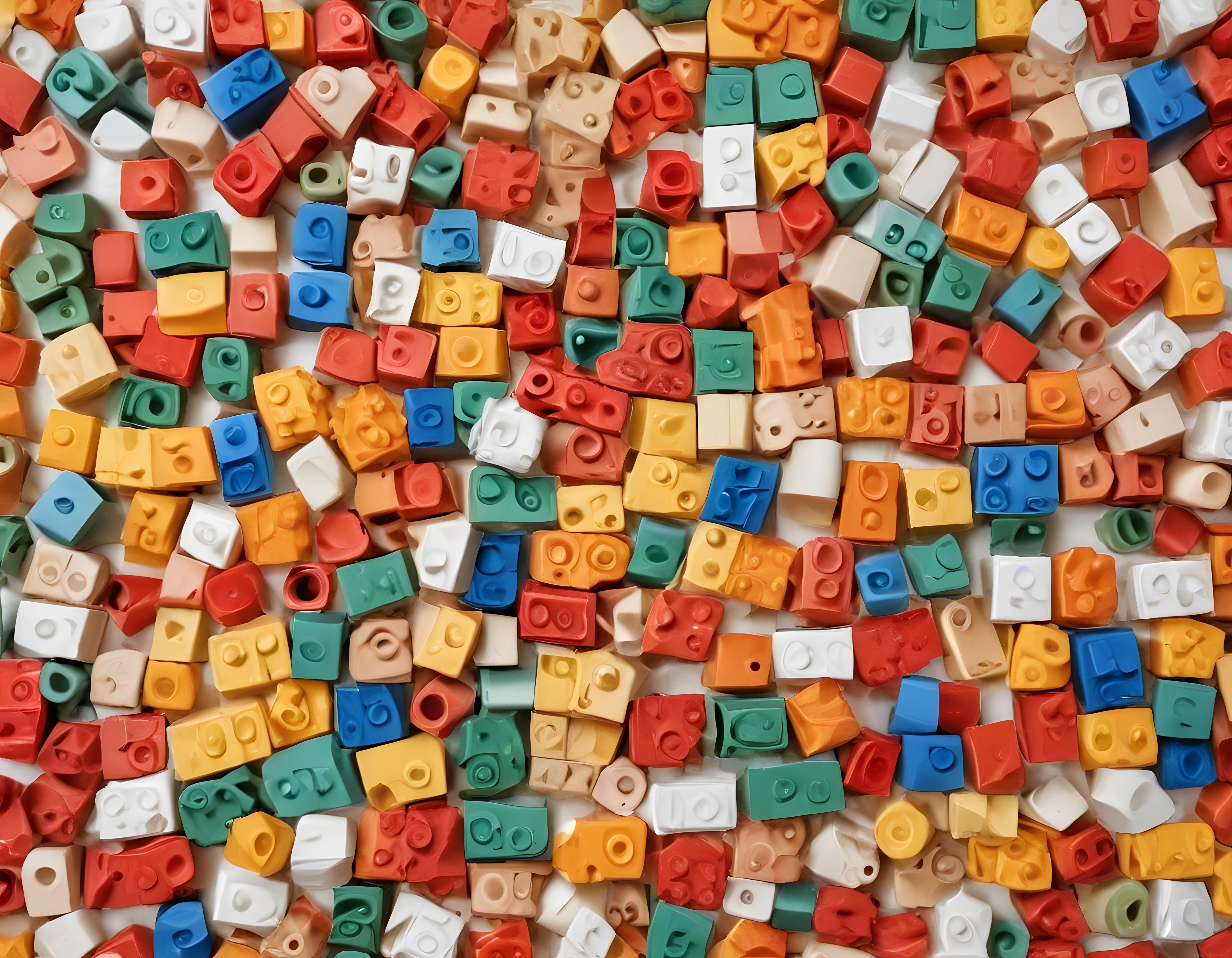 Çocukların Favorisi Renkli LEGO Bloklarından Oluşan Canlı Oyuncak Manzarası