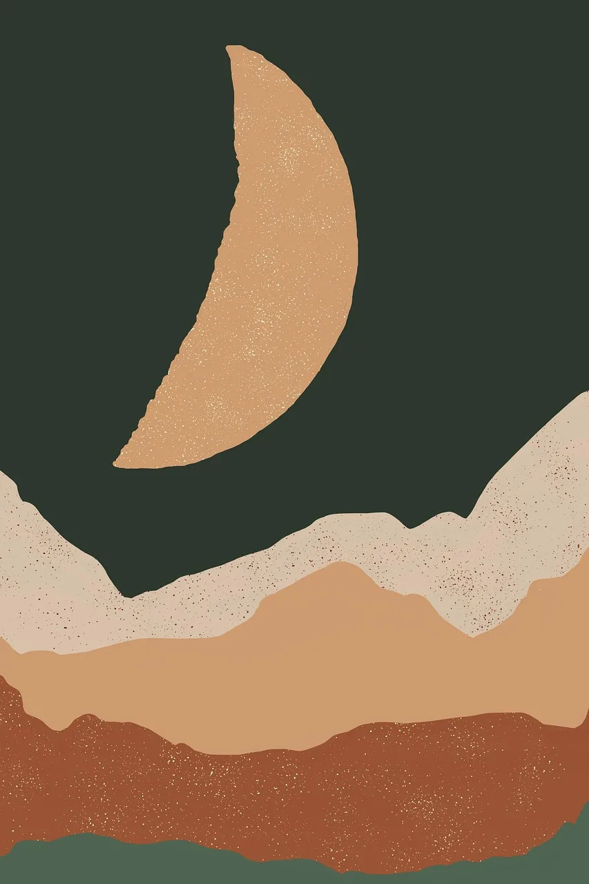 Çöl duvar sanatı minimalist poster - geometrik gece