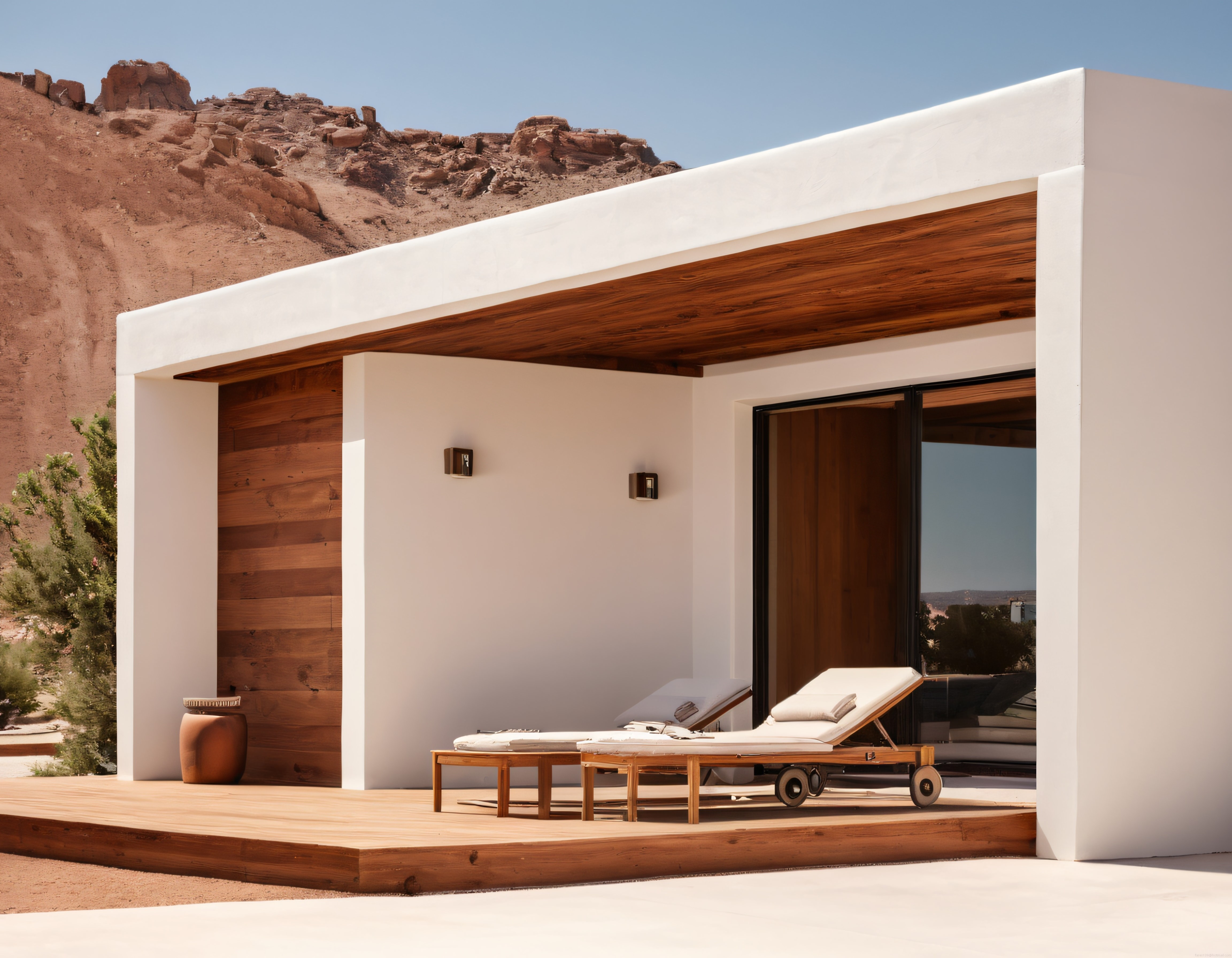 Çöl Manzaralı Lüks Minimalist Villa: Modern Mimarinin Doğayla Dansı