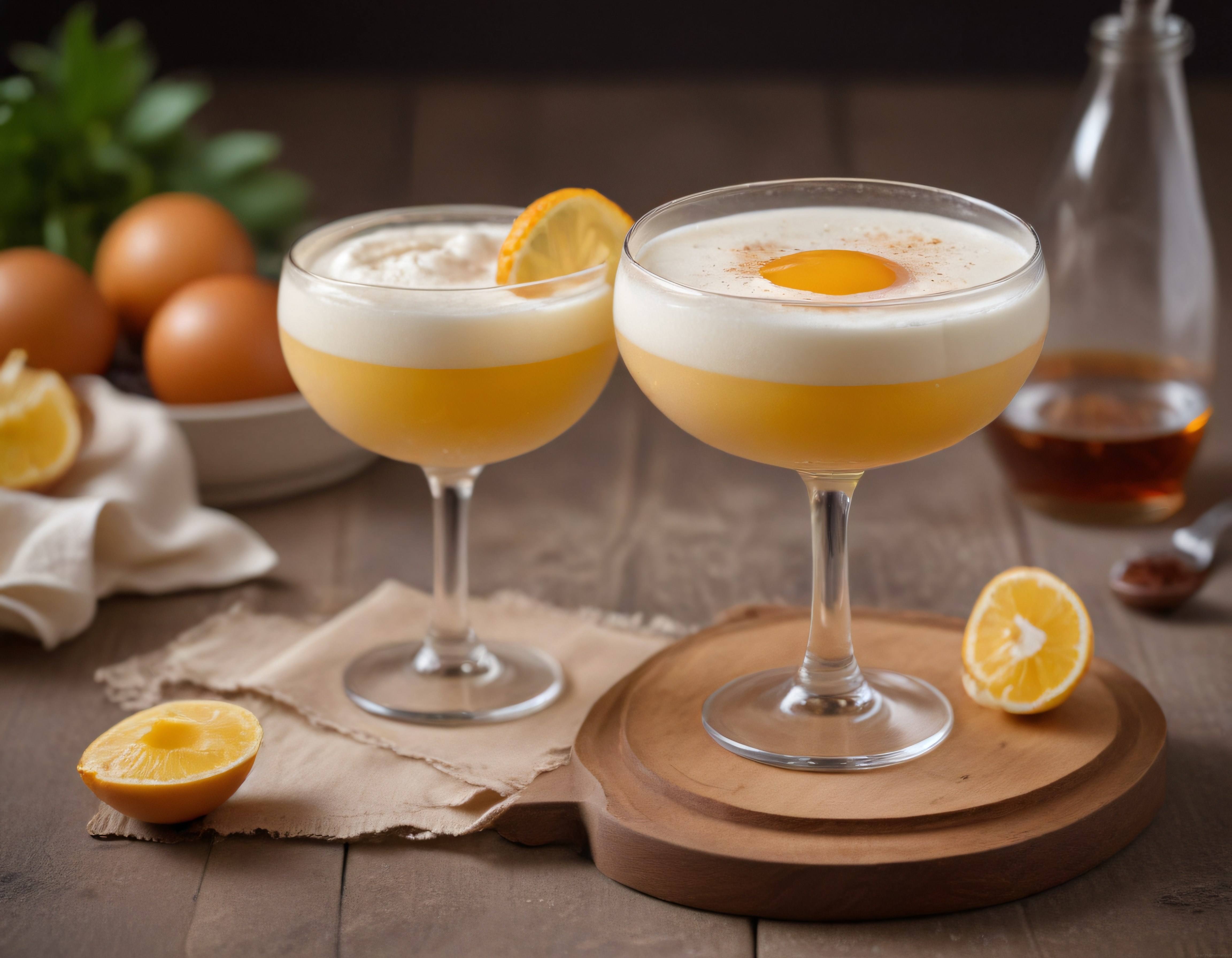 Coupe Bardakta Limonlu ve Yumurtalı Egzotik Kokteyl Tarifi ve Sunum