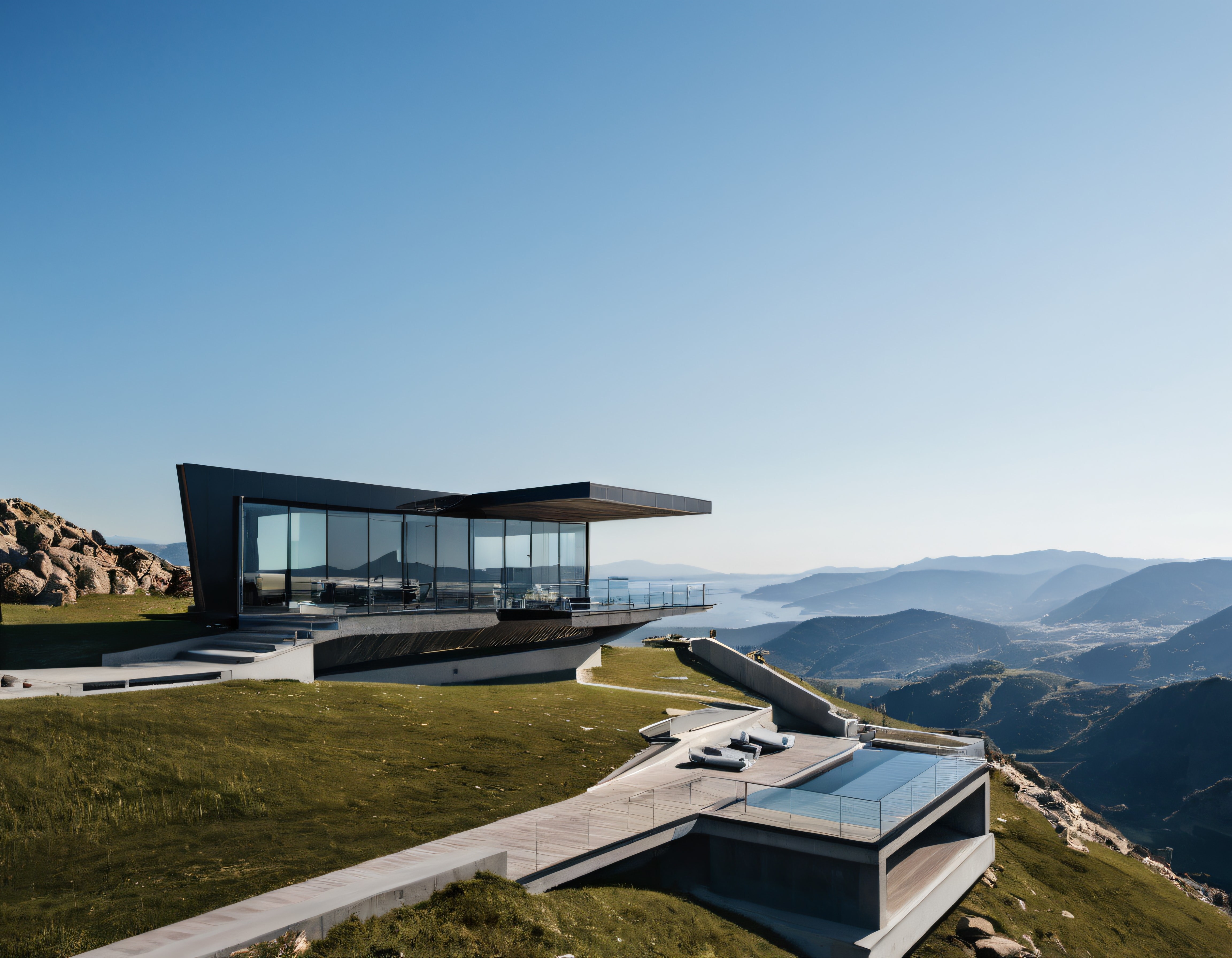 Dağın Zirvesindeki Cam Villa: Modern Mimari, Göl Manzarası ve Havuz Keyfi