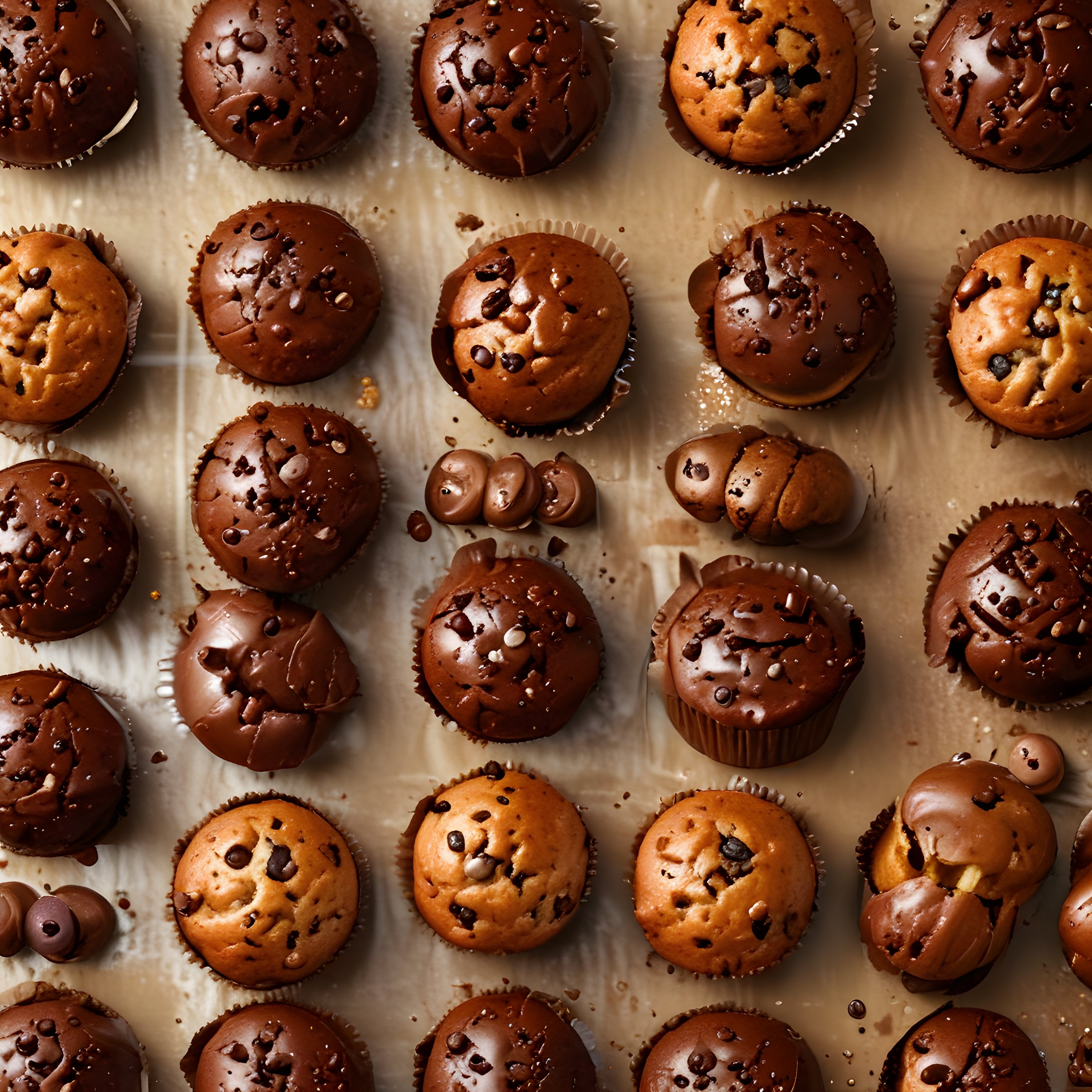 Damla Çikolatalı ve Çikolata Soslu Muffinler: Fırından Yeni Çıkmış Lezzet