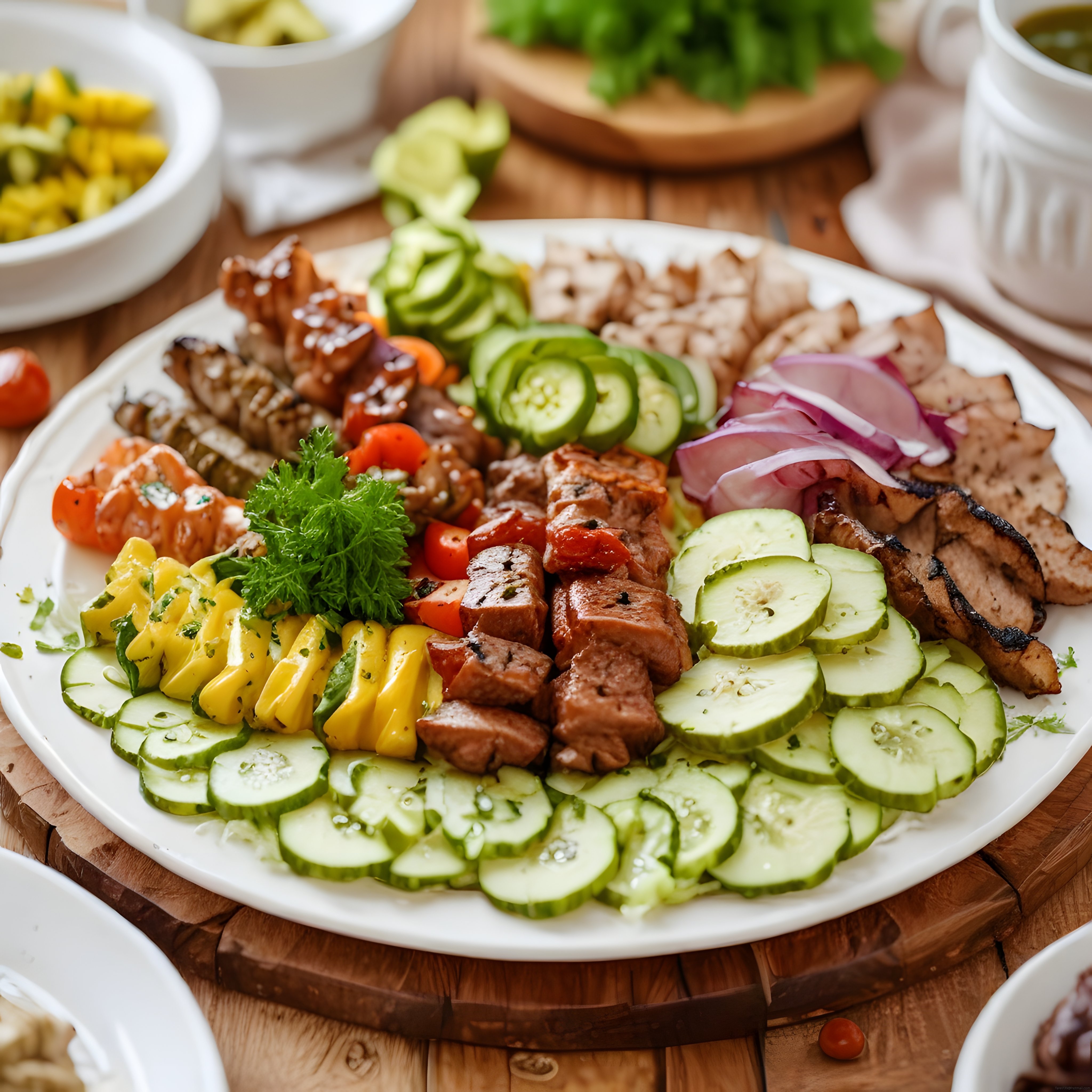 Dengeli ve Renkli Protein Tabak: Izgara Et, Tavuk ve Taze Sebzeler
