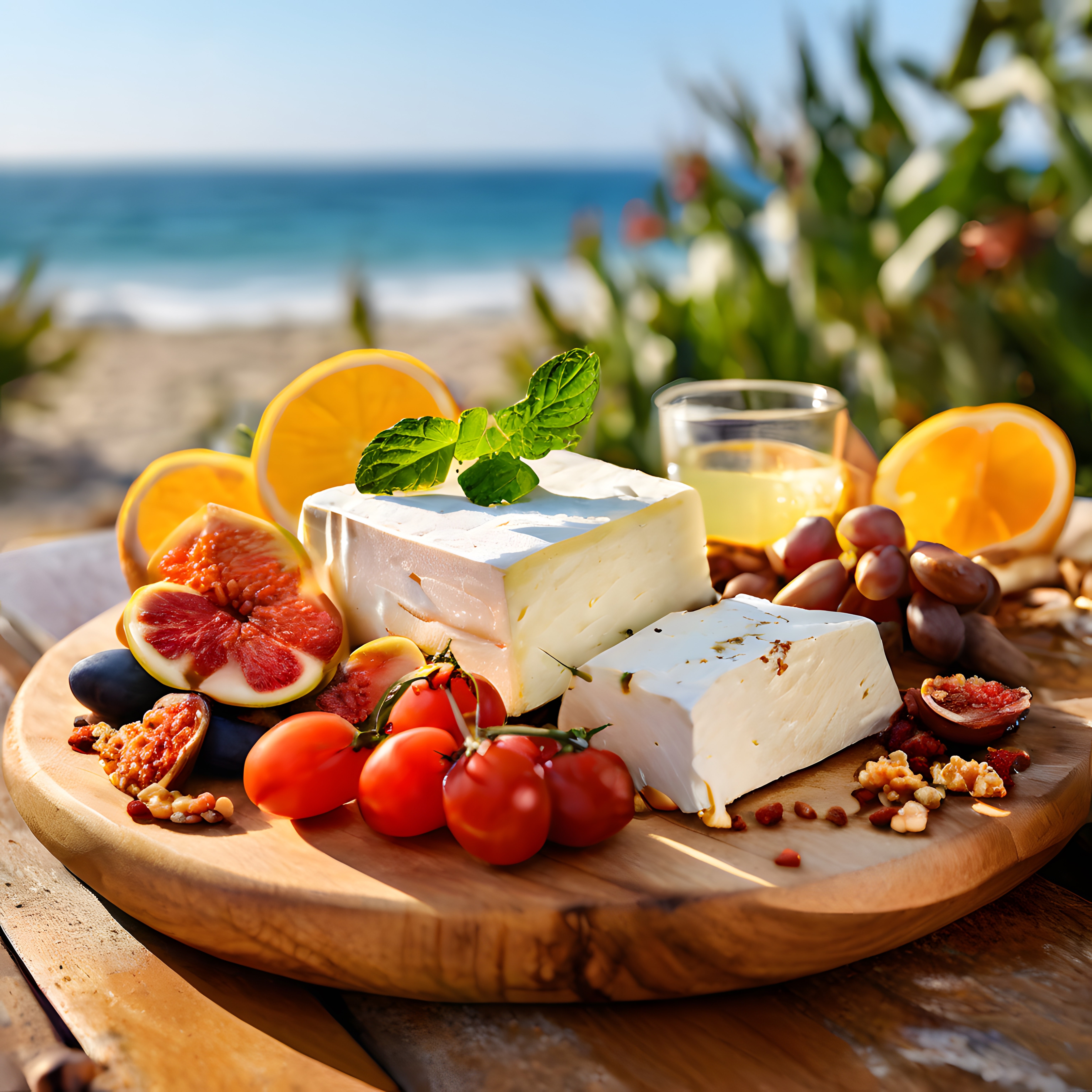 Deniz Manzaralı Kumsalda Akdeniz Peynir Tabağı ve Yaz Brunch Sunumu