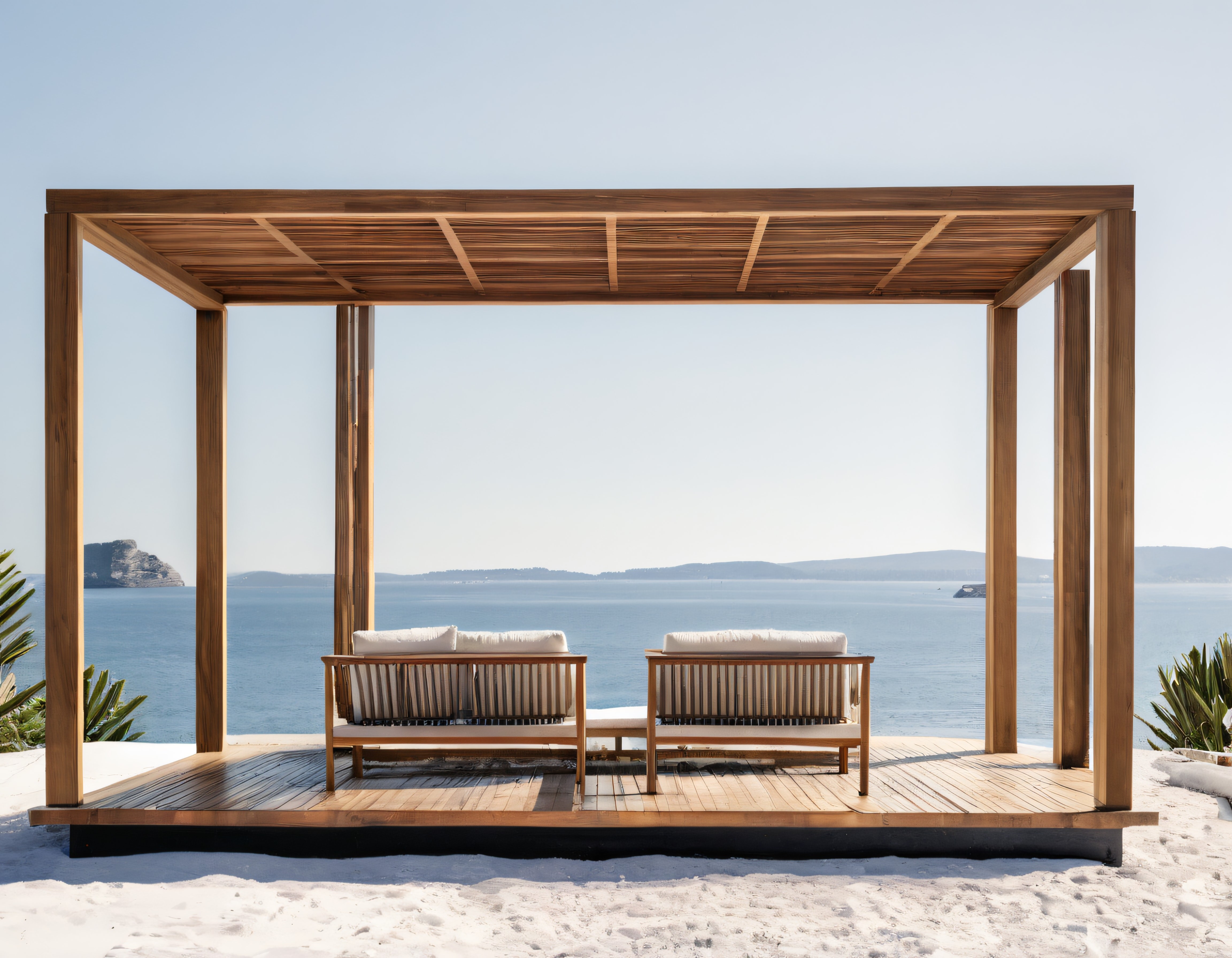 Deniz Manzaralı Lüks Ahşap Pergolada Huzurlu Tatil Keyfi
