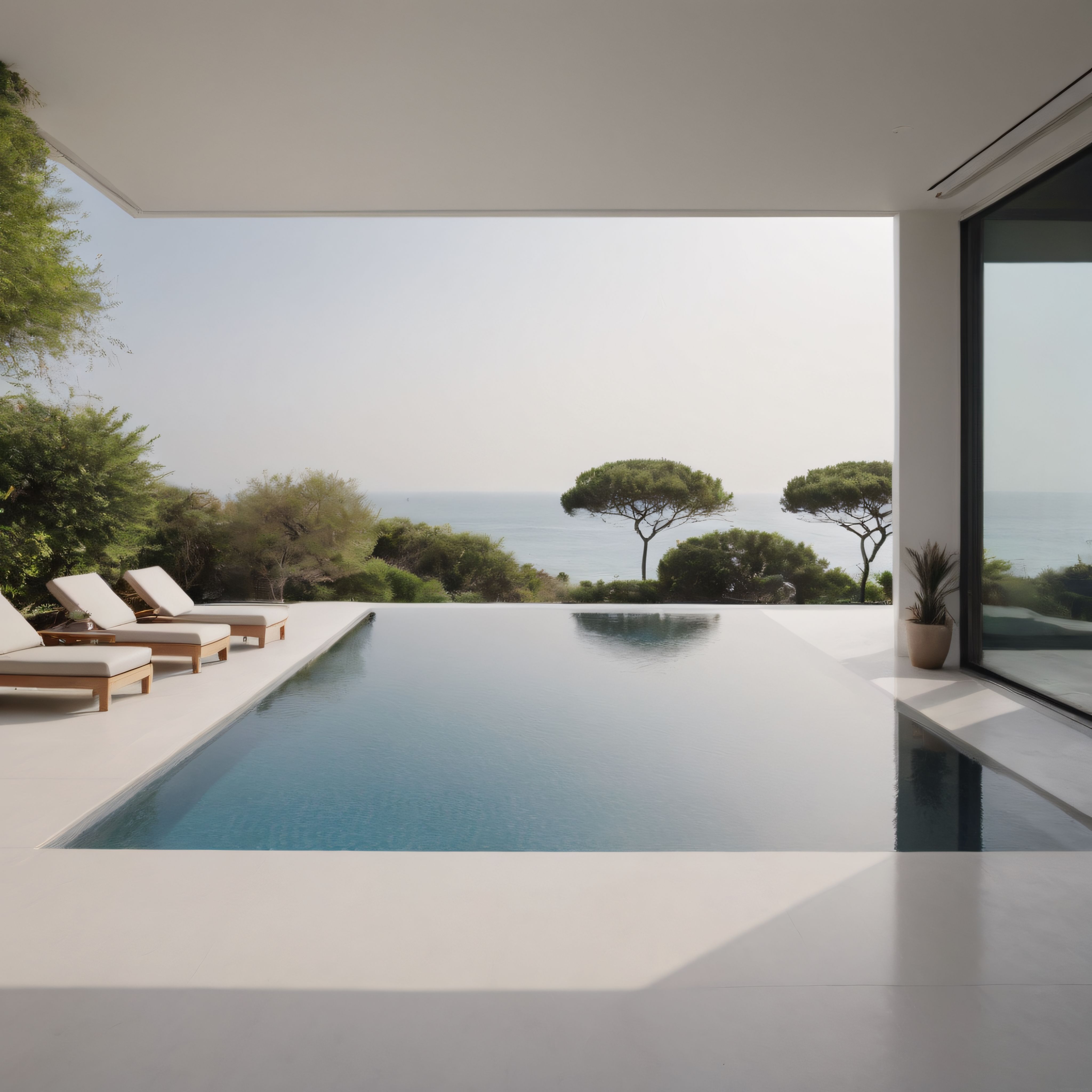 Deniz Manzaralı Modern Villa Terası ve Sonsuzluk Havuzlu Lüks Tatil Mekanı