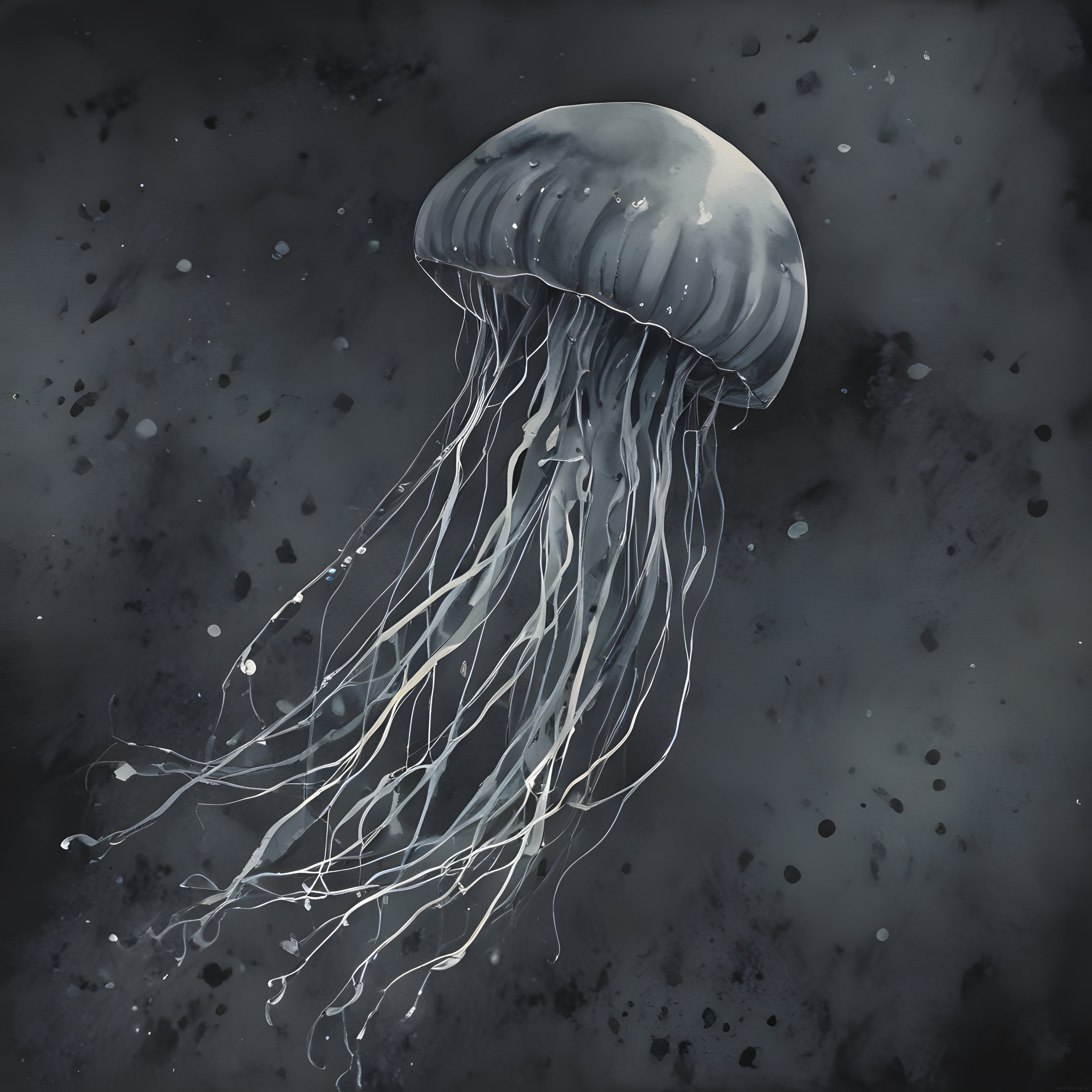 Derin Suların Büyüleyici Sakini: Sanatsal Siyah Beyaz Deniz Anası