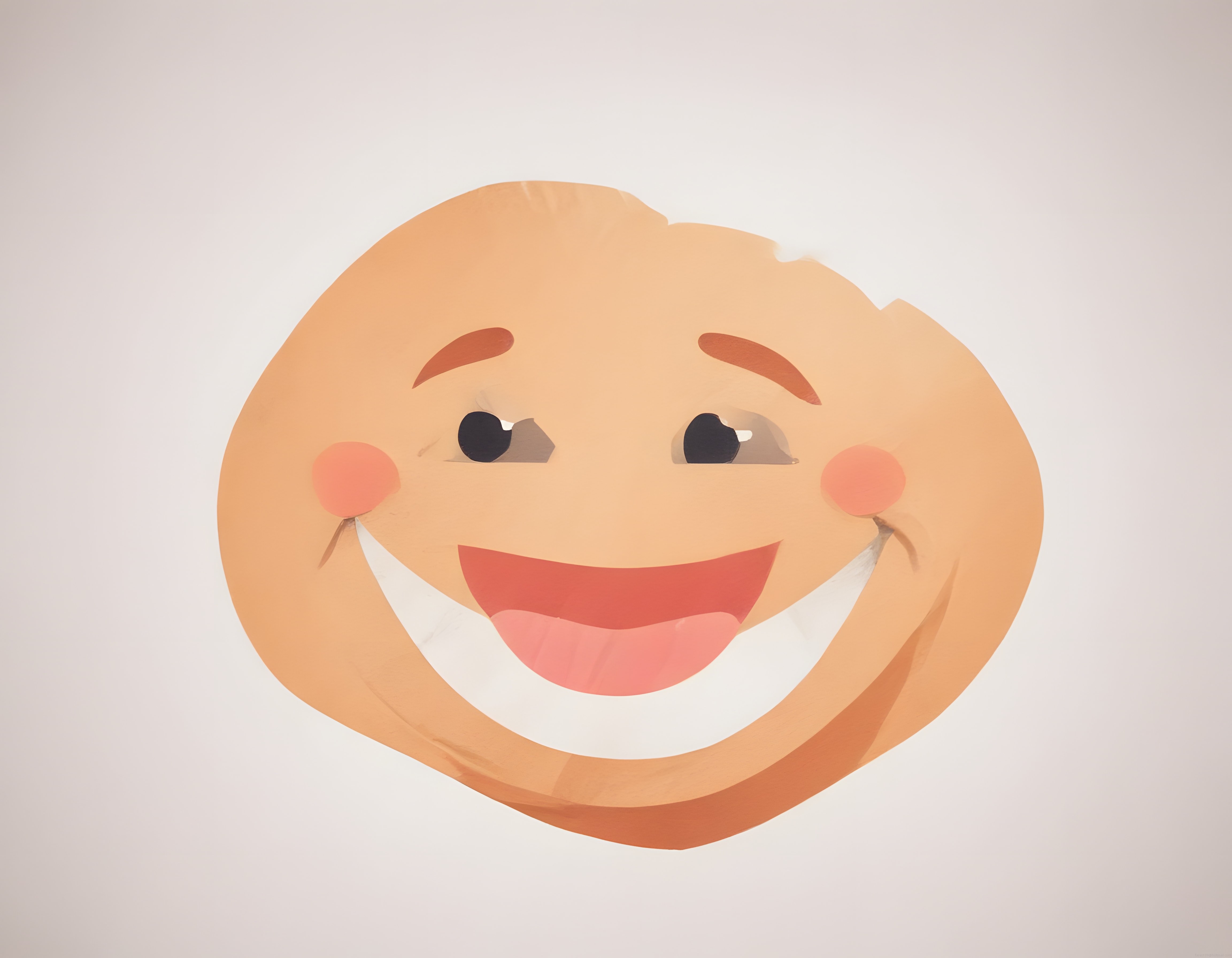 Dev gülümseyen emoji maskesi beyaz duvarda şirin ve neşeli dekoratif görünüm