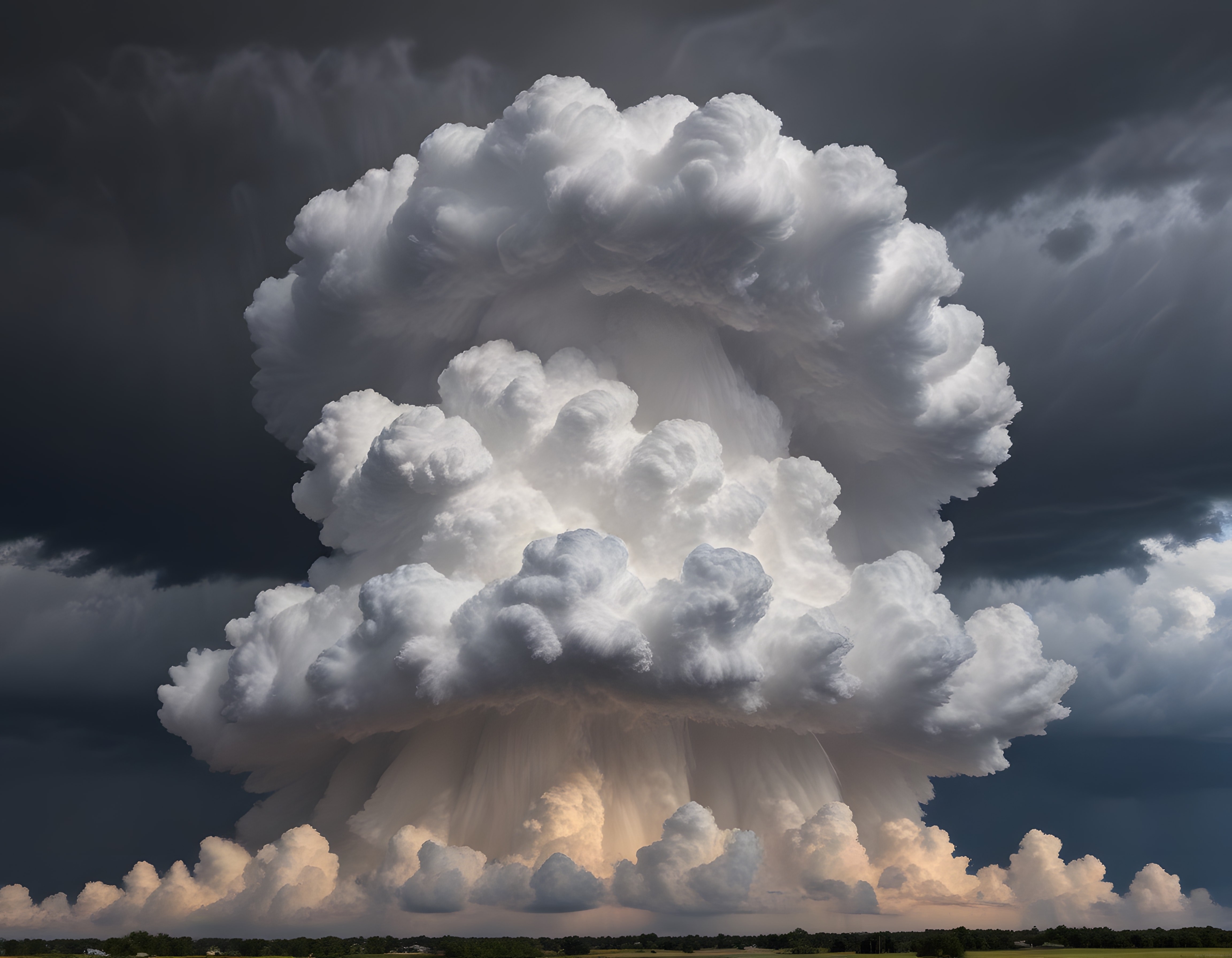 Dev Kümülonimbus Fırtına Bulutunun Etkileyici Gökyüzü ve Dramatik Atmosferi