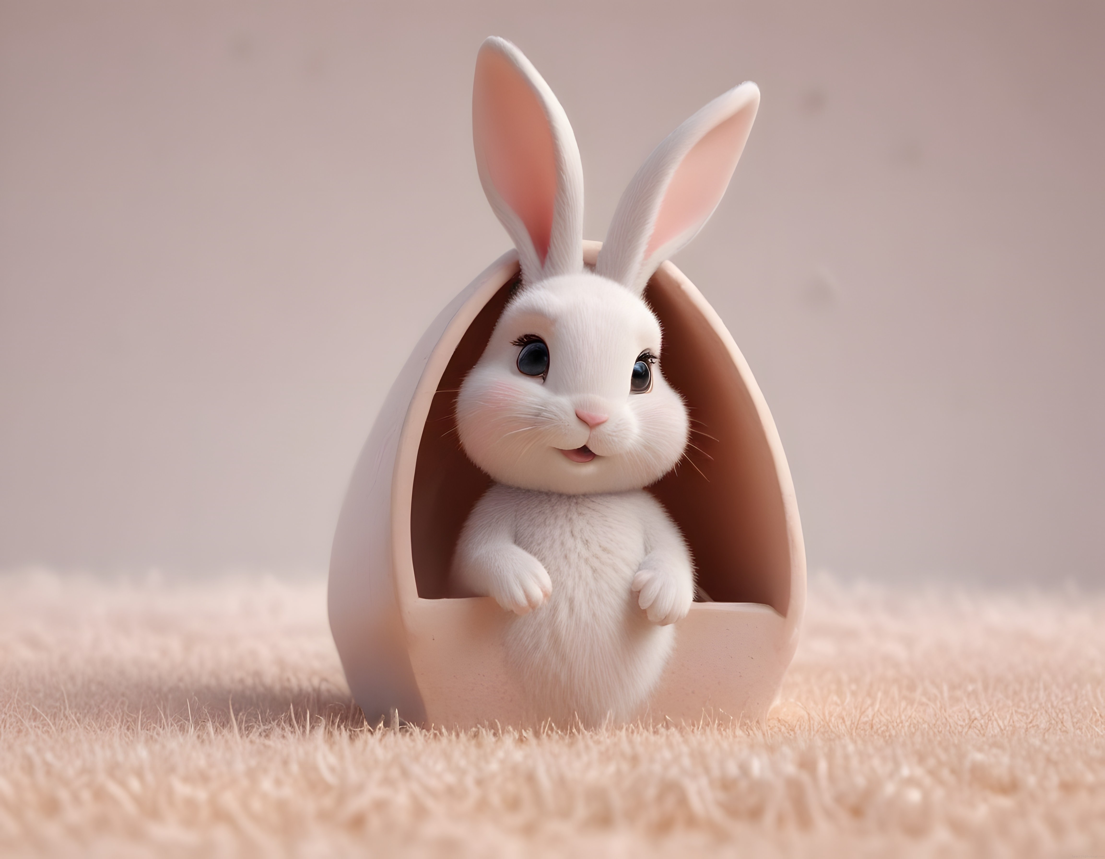 Dev Yumurtadan Çıkan Sevimli Beyaz Tavşan: 3D Animasyon Masal Dünyası