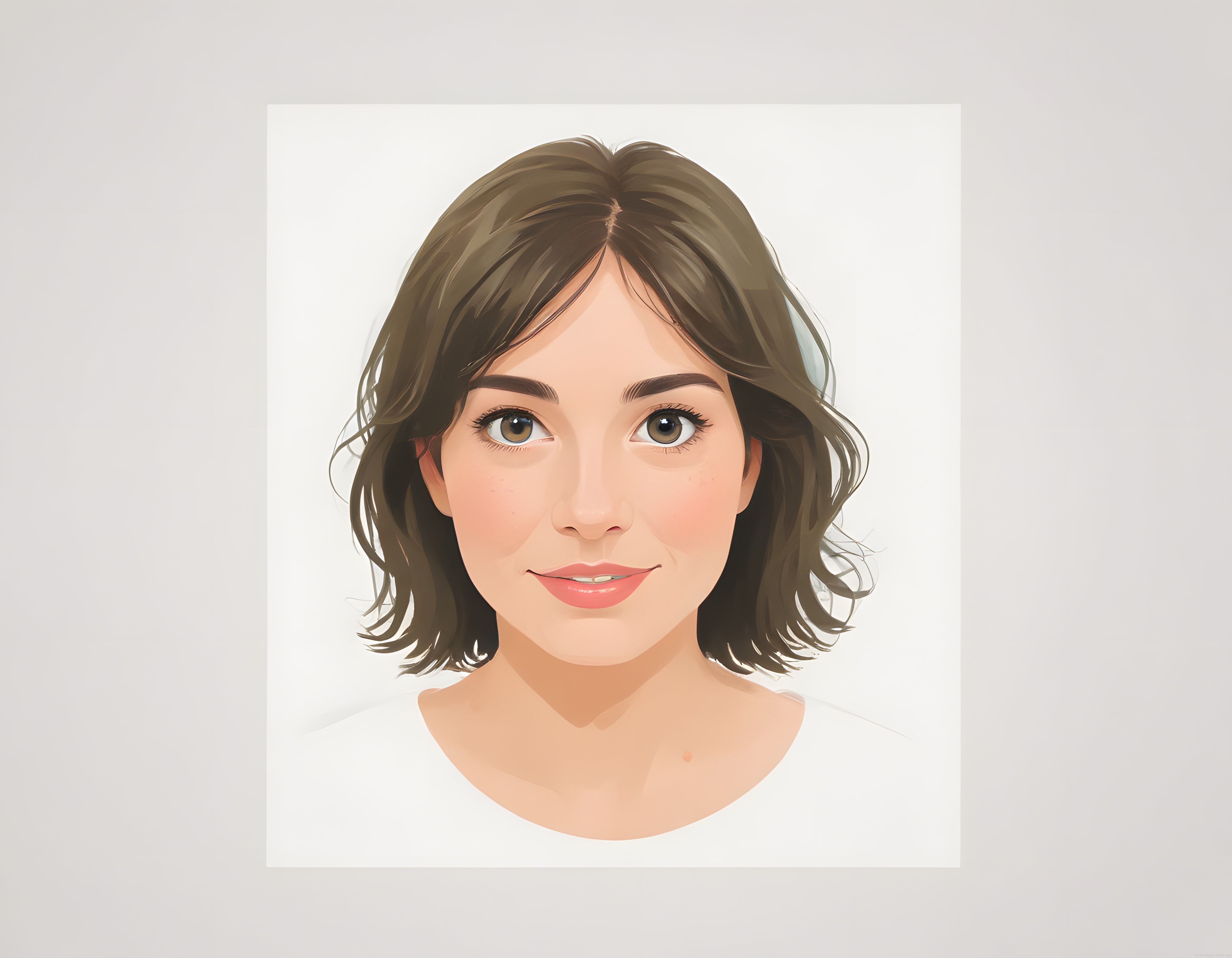 Dijital portre: kısa saçlı kadın karakteri, modern avatar ve sanat çalışması