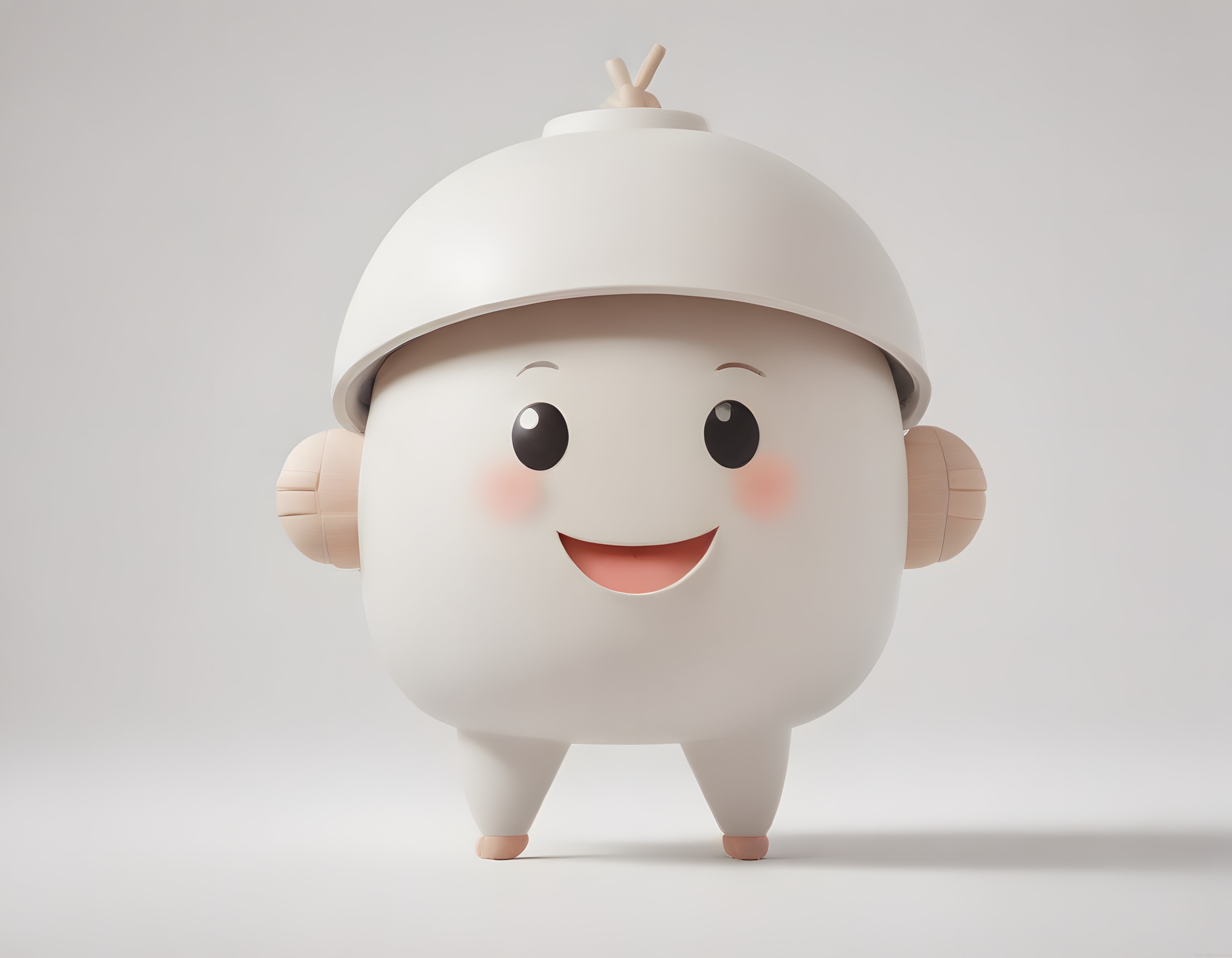 Dijital Sanat İçin Sevimli 3D Maskot Karakter, Yumuşak Dokulu Kawaii Model
