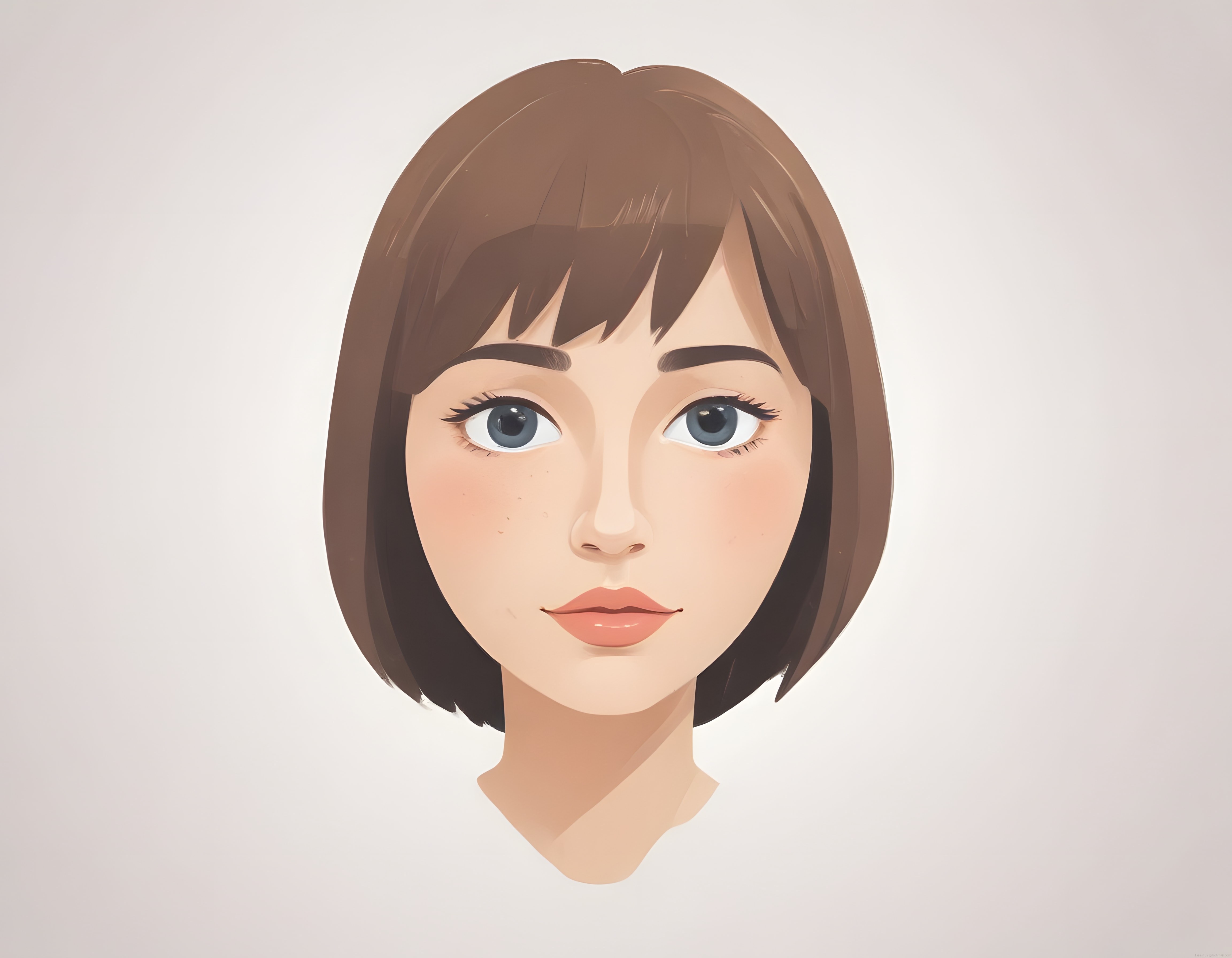 Dijital sanat tekniğiyle oluşturulmuş yumuşak renklerde modern kadın portresi