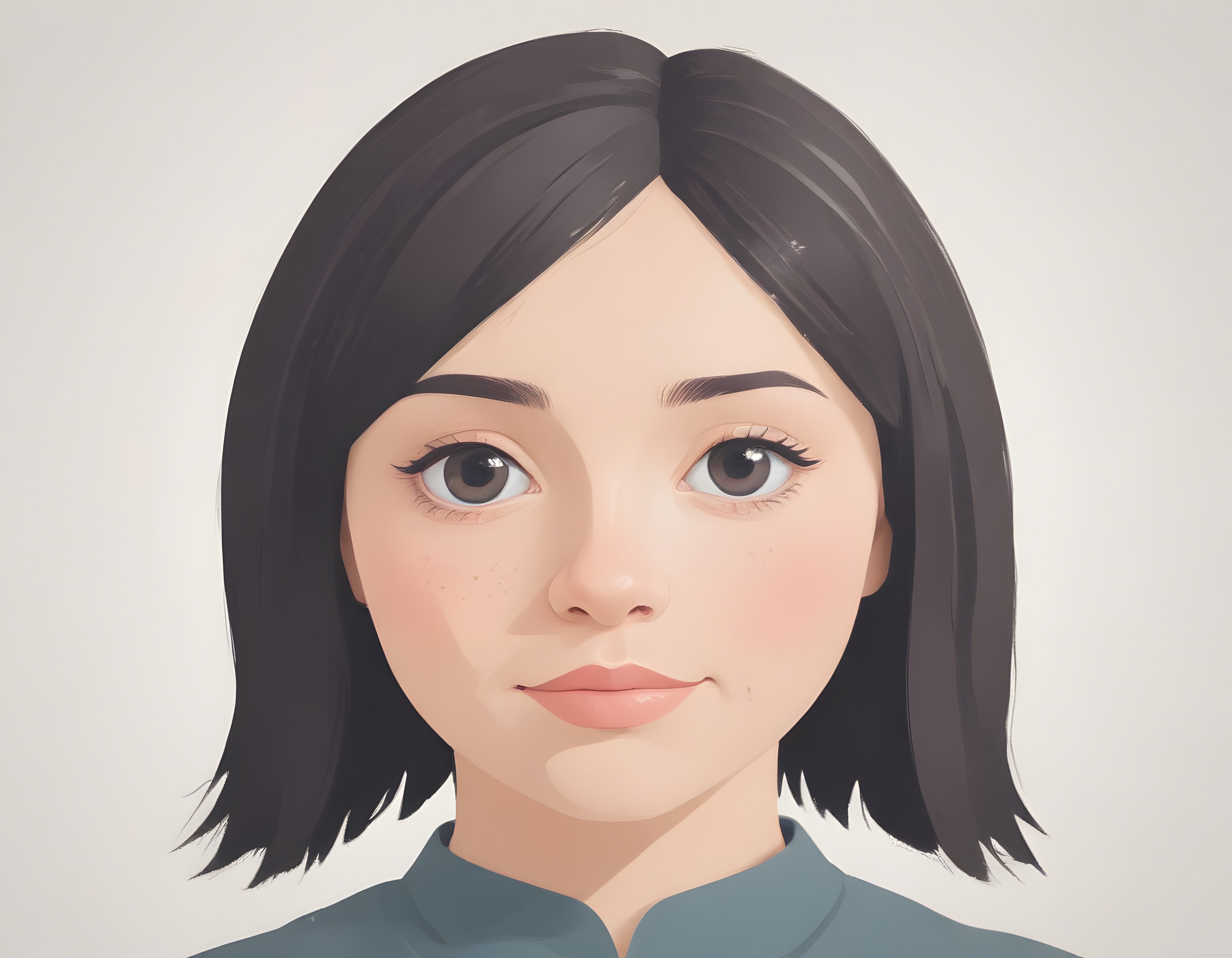 Dijital Sanatla Buluşan Anime Estetiği: Yumuşak Tonlarda Genç Kadın Portresi