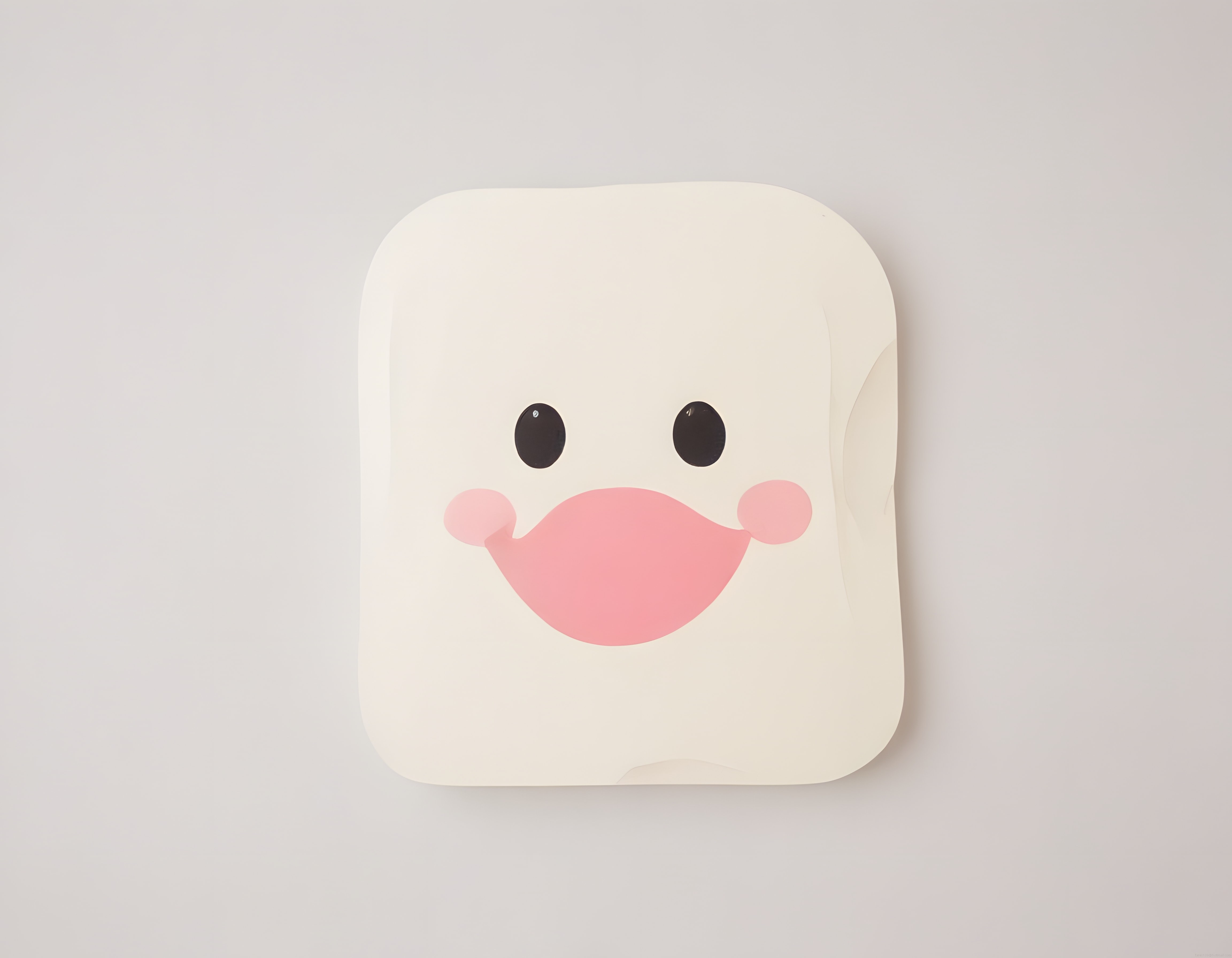 Dijital sanatta sevimli gülümseyen karakter: Minimalist kawaii illüstrasyon