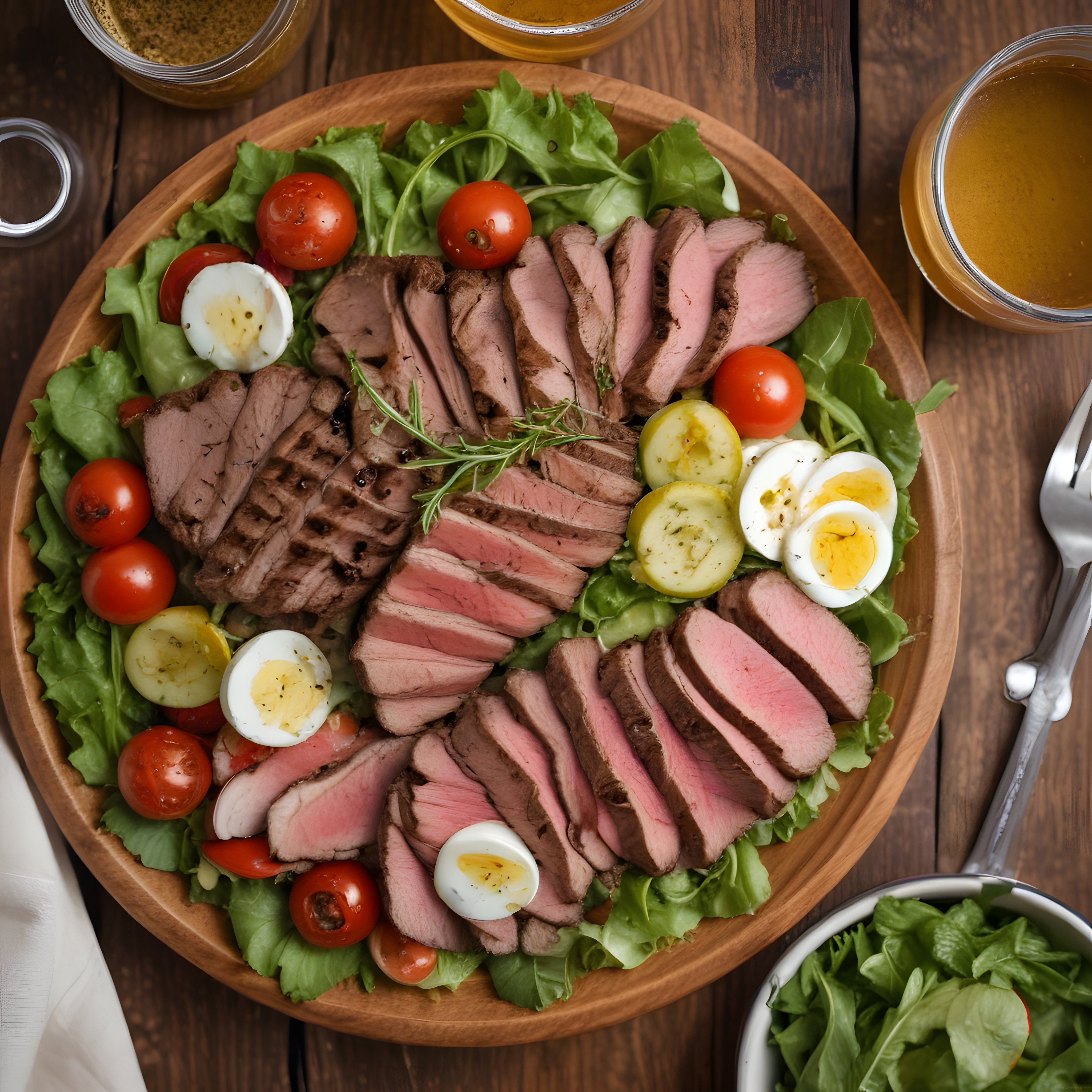 Dilimlenmiş Bonfile ve Yumurtalı Protein Salatası: Sağlıklı Kase Tarifi