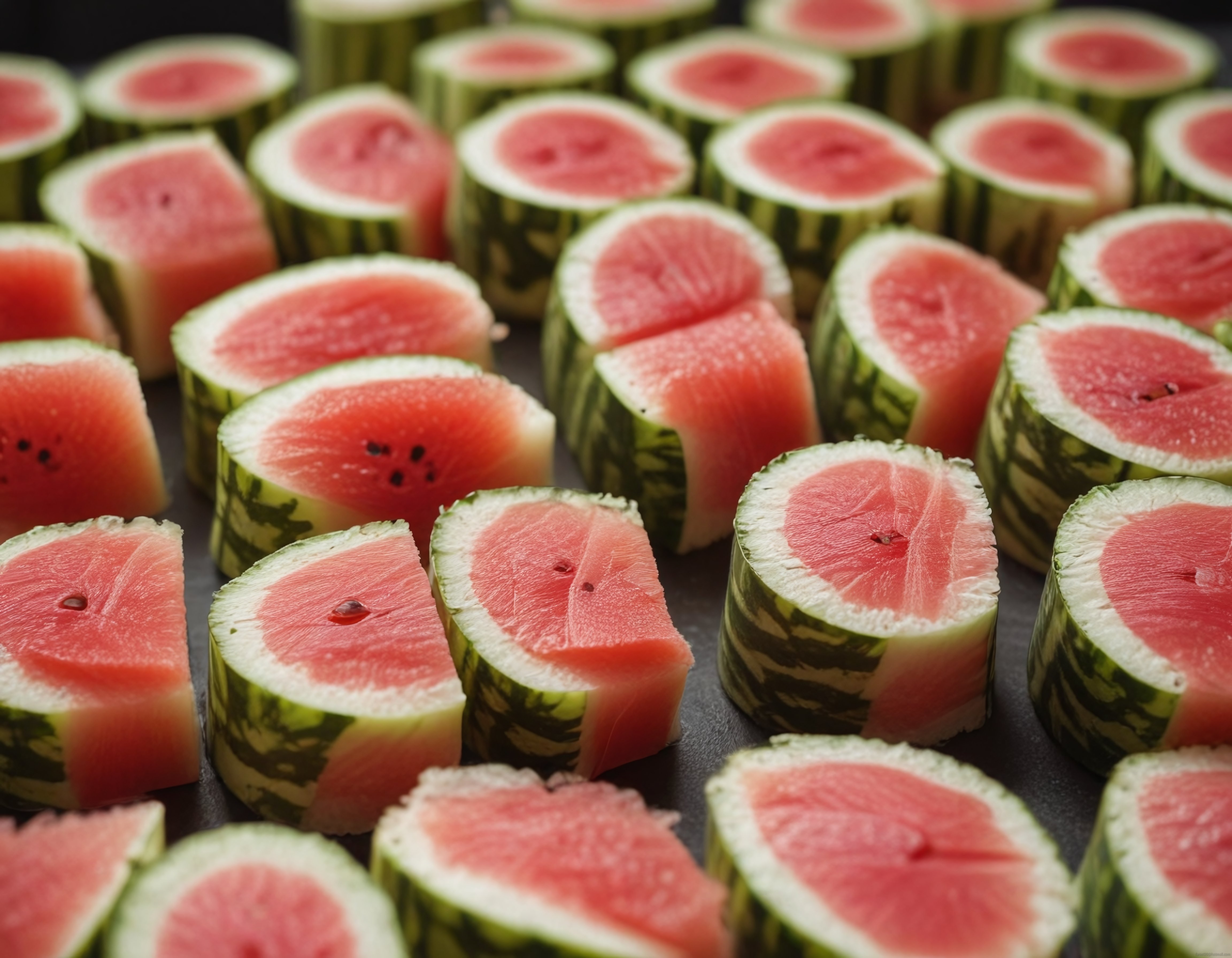 Dilimlenmiş Taze Karpuzlar: Sulu ve Besleyici Yaz Meyvesi Sunumu