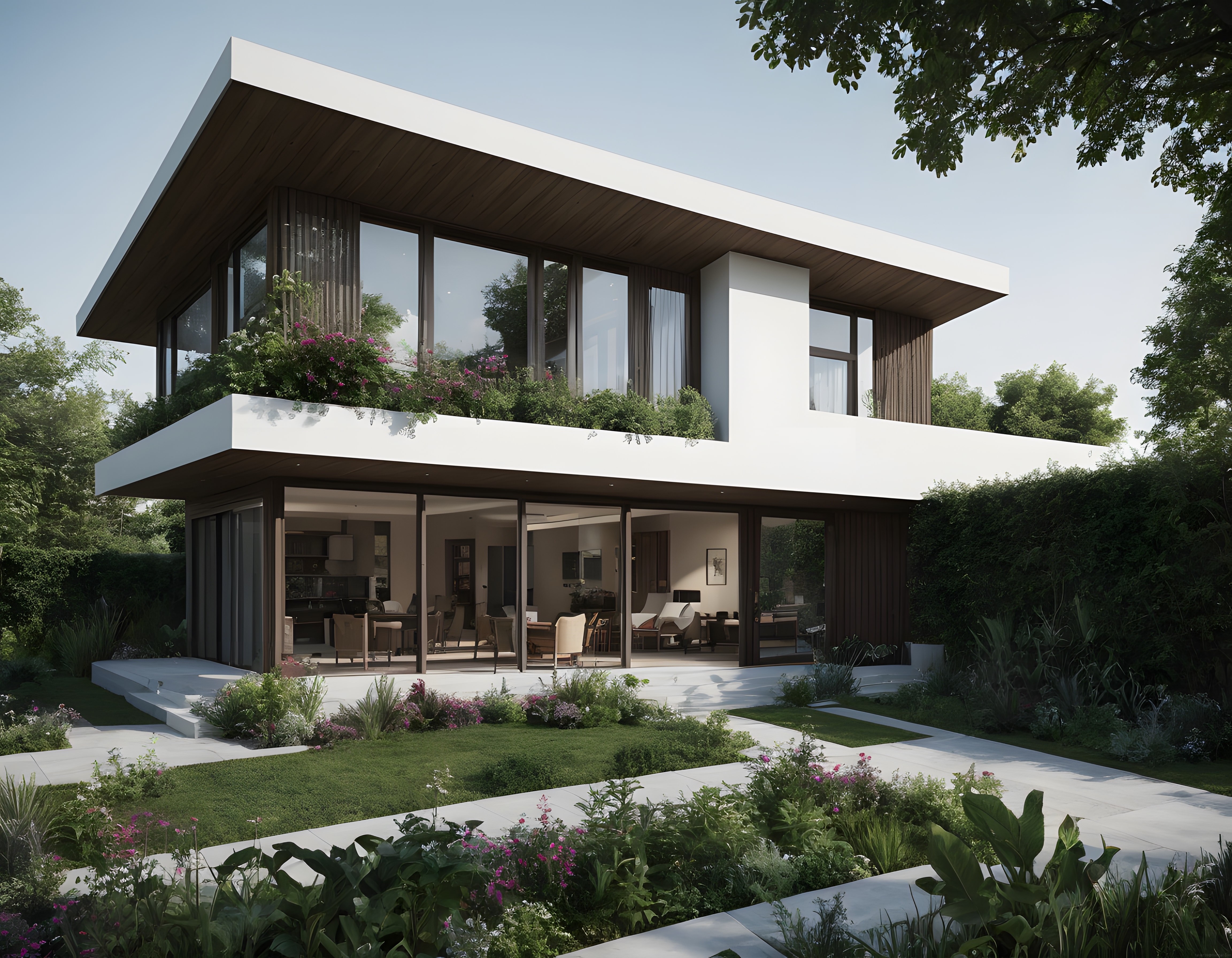 Doğa İçinde Modern Mimari: Büyük Cam Cepheli Lüks ve Huzurlu Villa Tasarımı