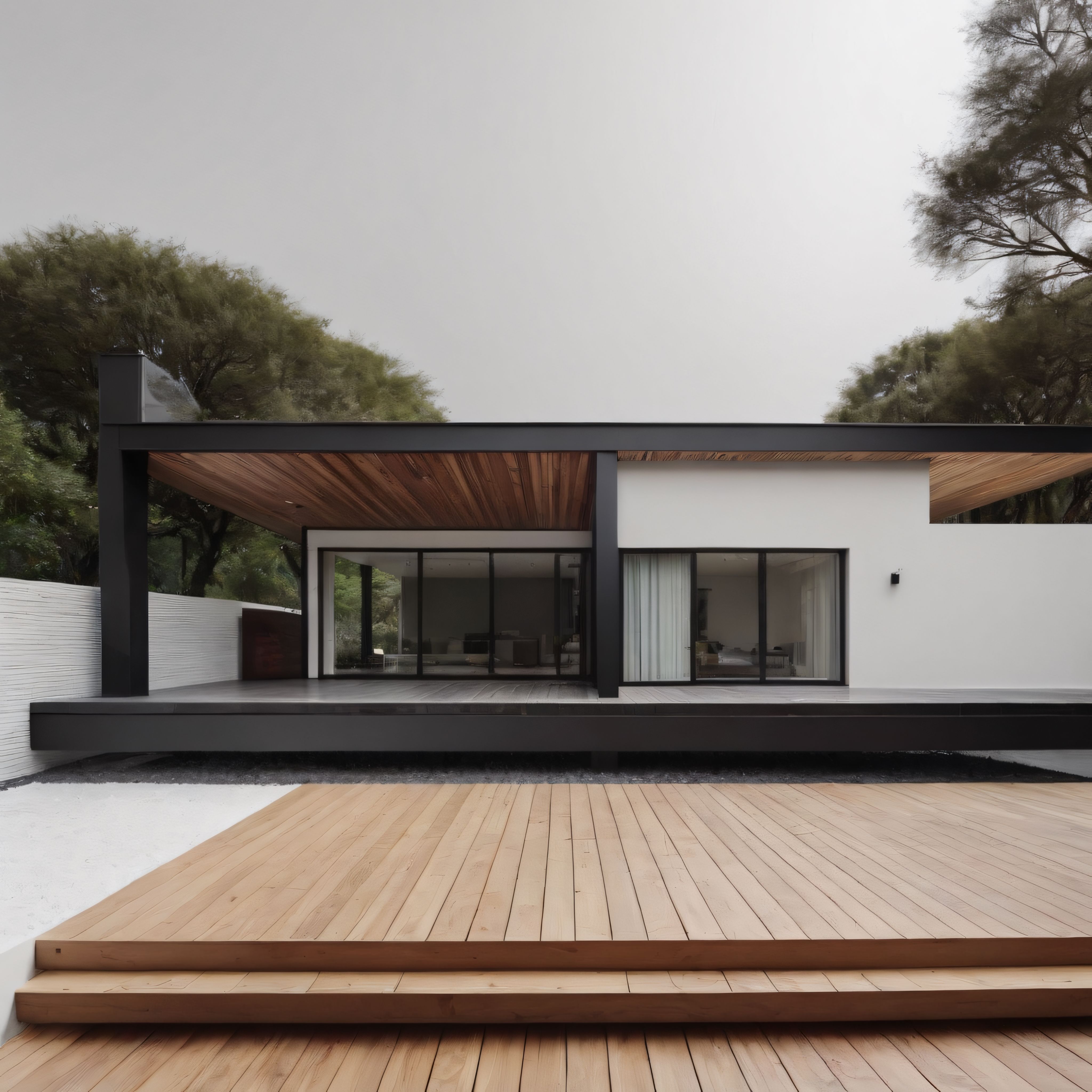 Doğa İçinde Modern Minimalist Ev: Çelik, Cam ve Ahşabın Uyumu