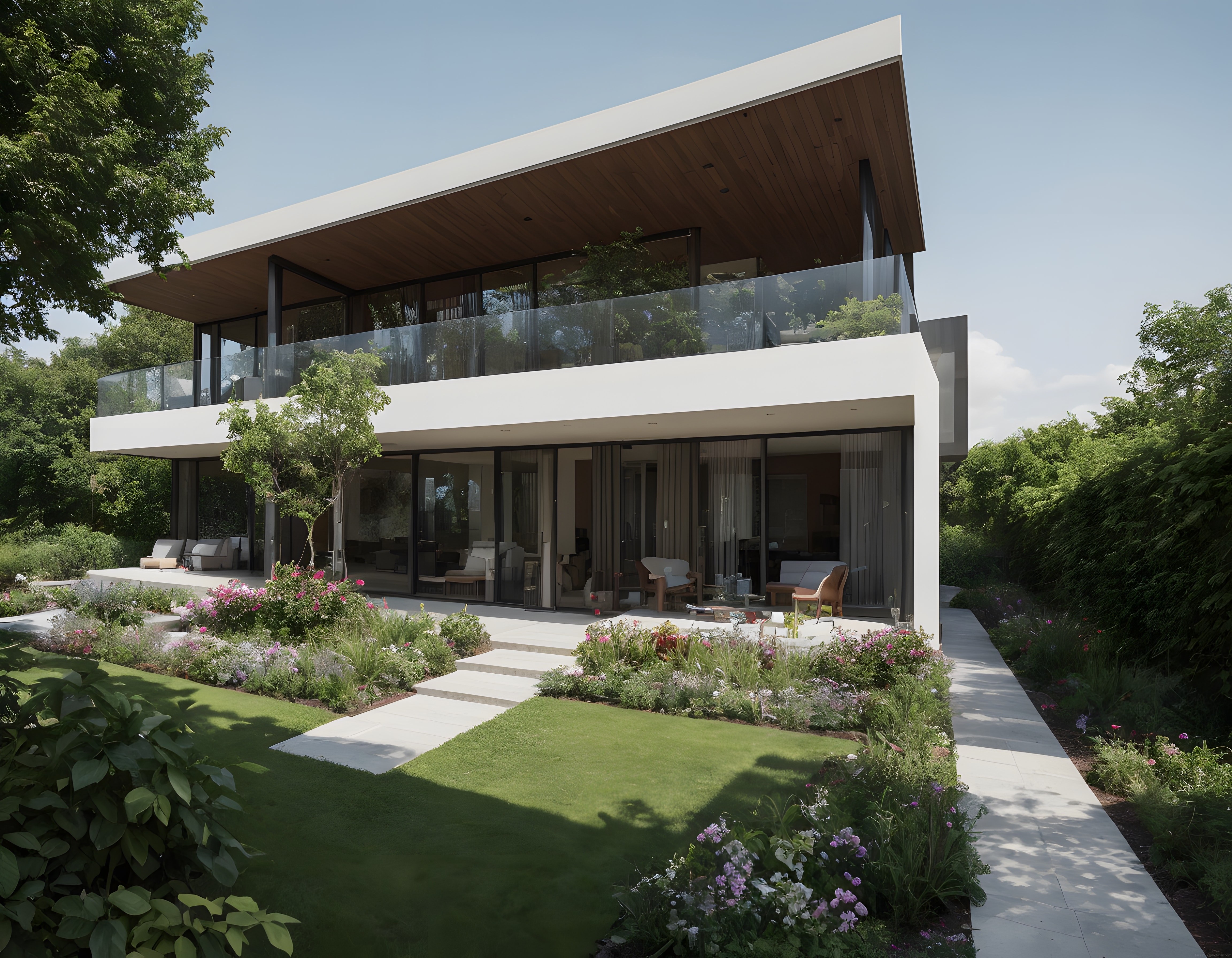 Doğa İçinde Modern ve Minimalist İki Katlı Lüks Villa Tasarımı