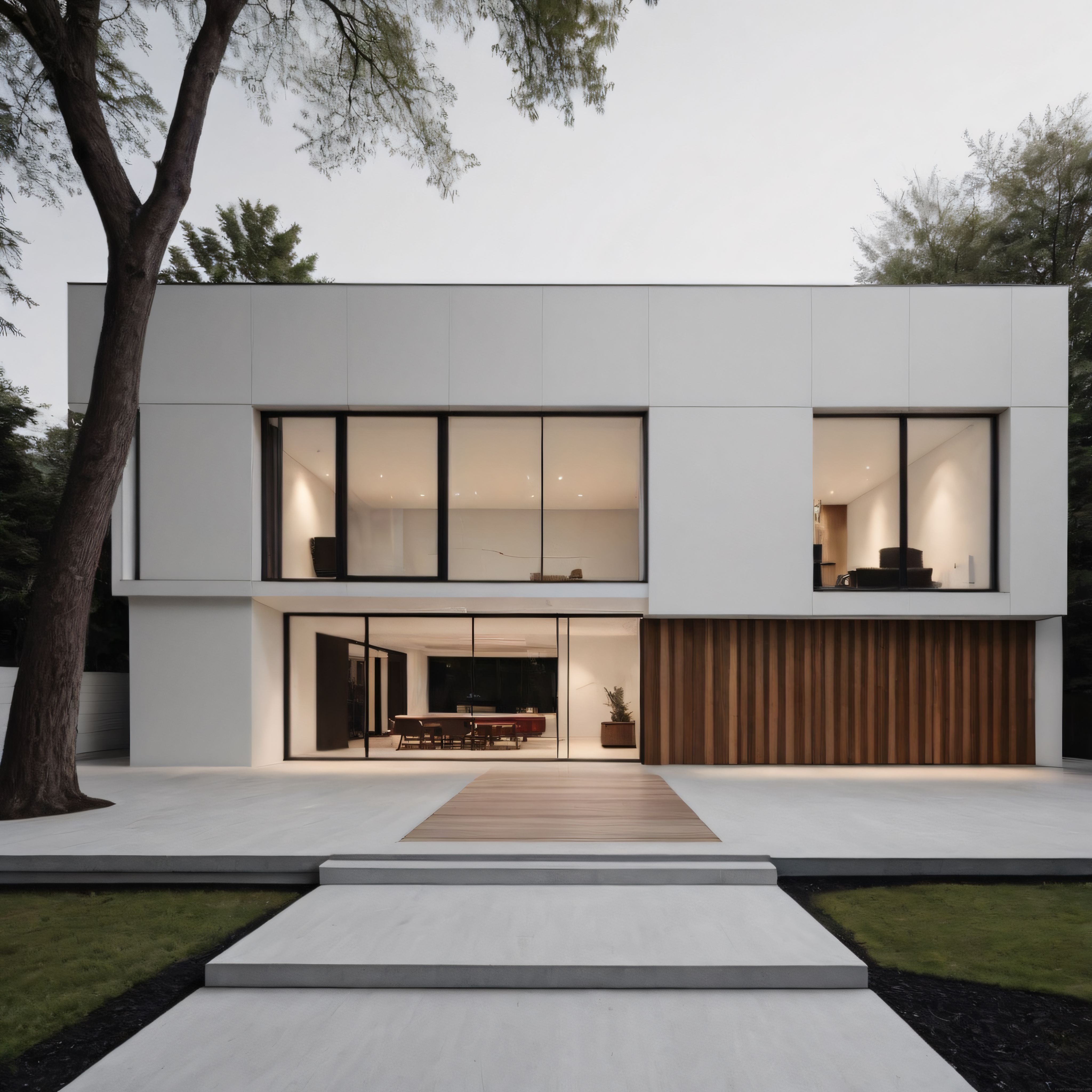 Doğa İçinde Modern ve Sade Çizgilerle Tasarlanmış Lüks Minimalist Villa