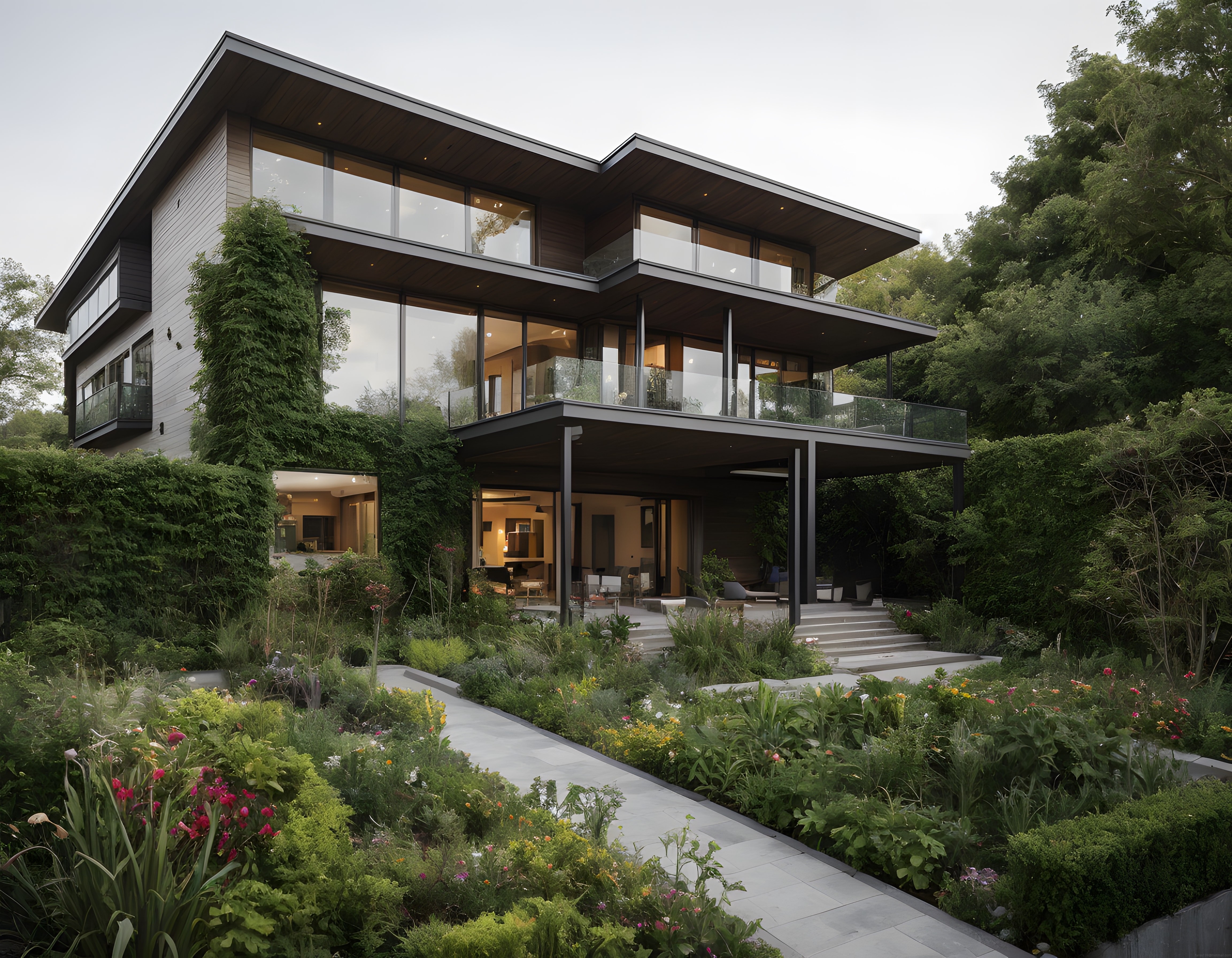 Doğa İçinde Modern ve Sürdürülebilir Mimari: Cam Cepheli Lüks Villa