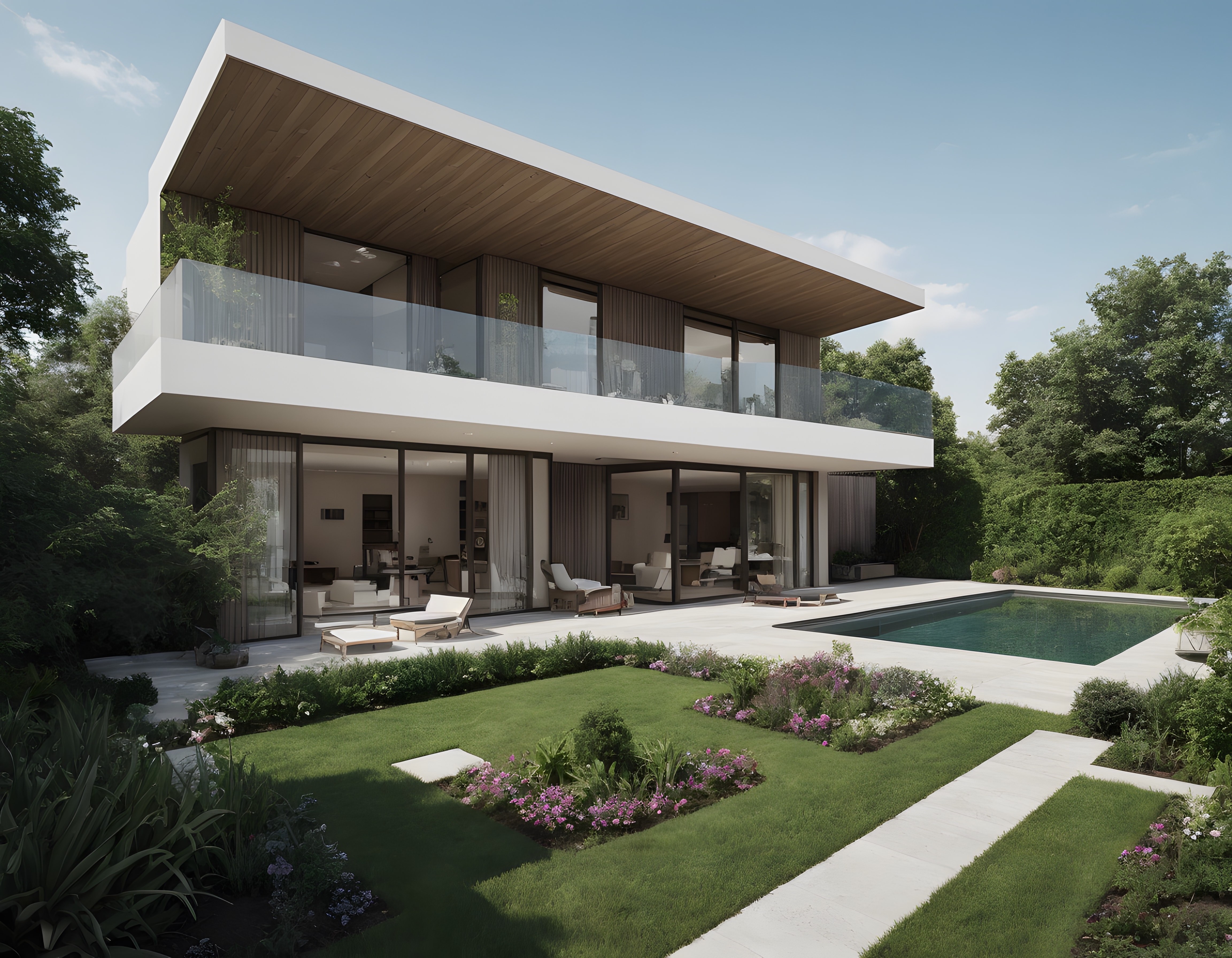 Doğa İçinde Modern Villa: Cam, Beton ve Ahşap Detayların Birlikteliği