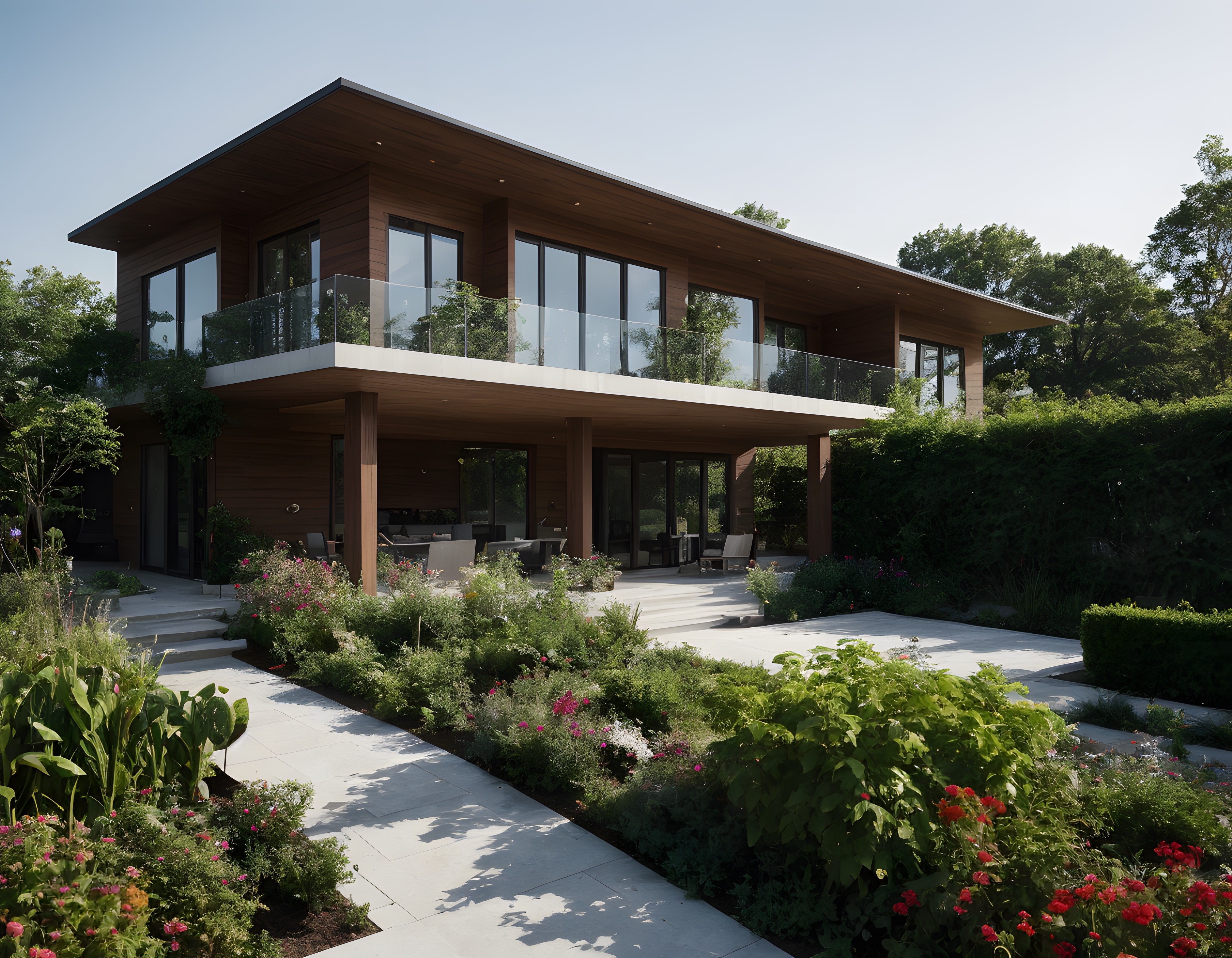 Doğa İçindeki Modern Ahşap ve Cam Detaylı Lüks Villa Tasarımı