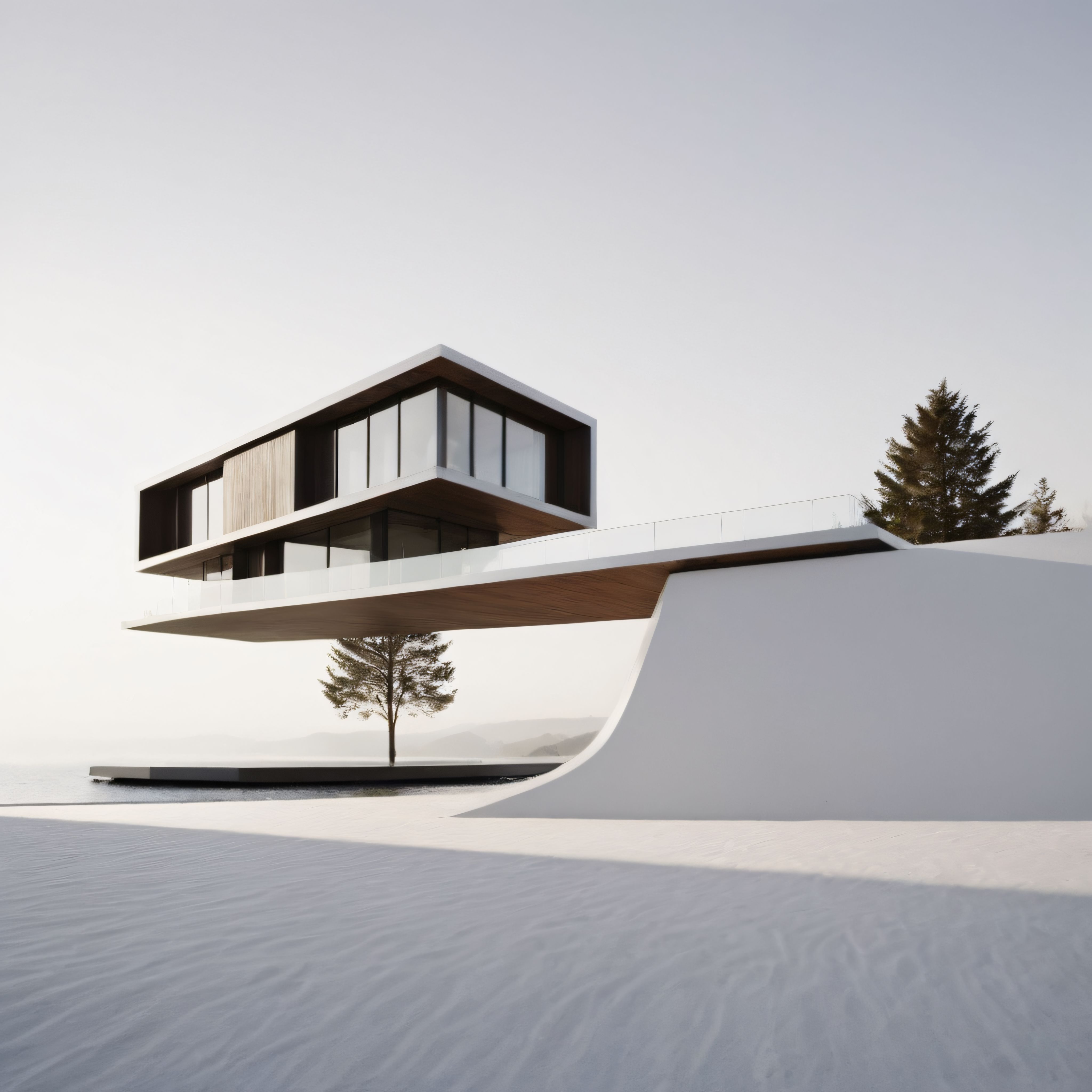 Doğa ile Bütünleşen Göl Üzerindeki Minimalist ve Modern Villa Mimarisi