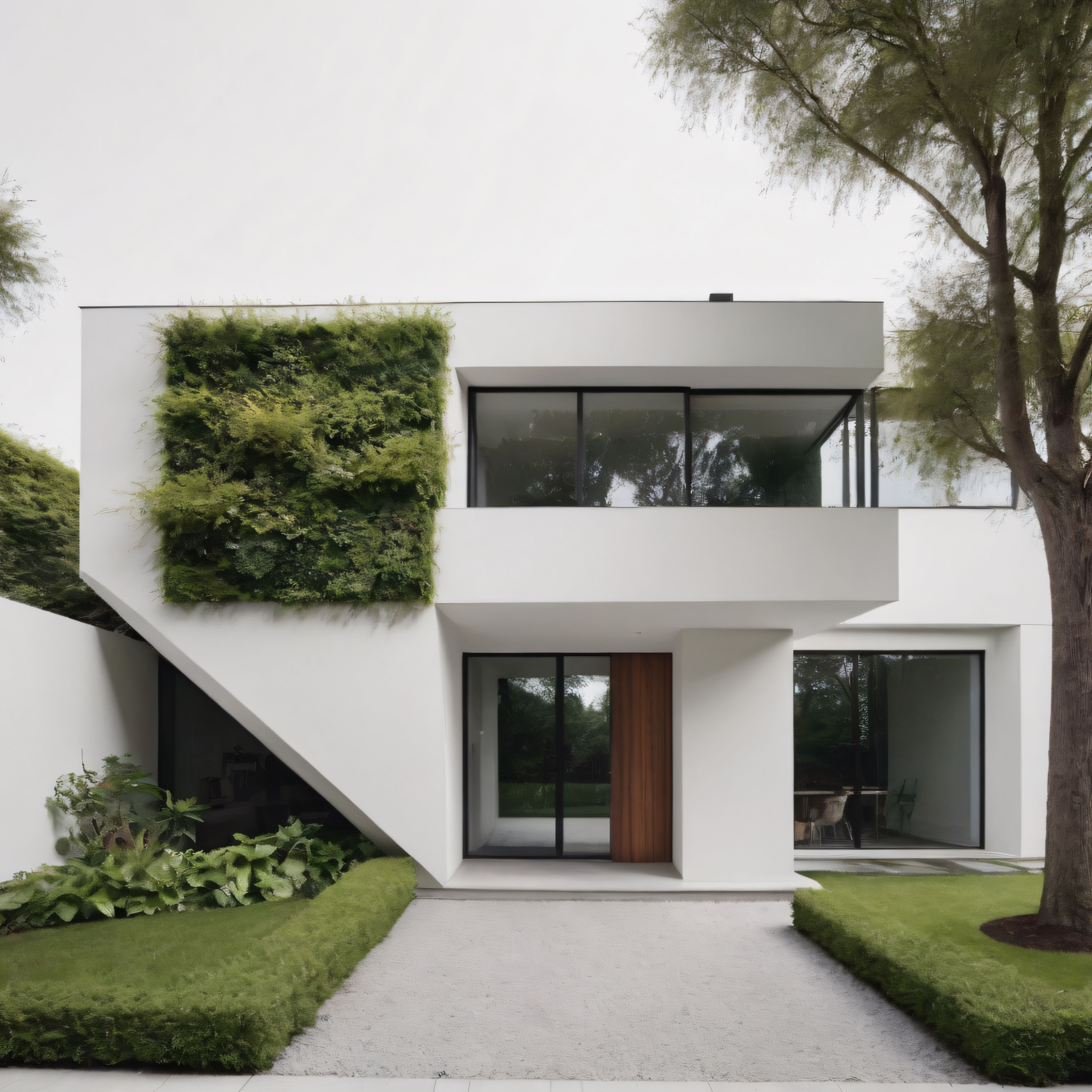 Doğa ile bütünleşen modern villa: dikey yeşil duvar ve minimalist mimari