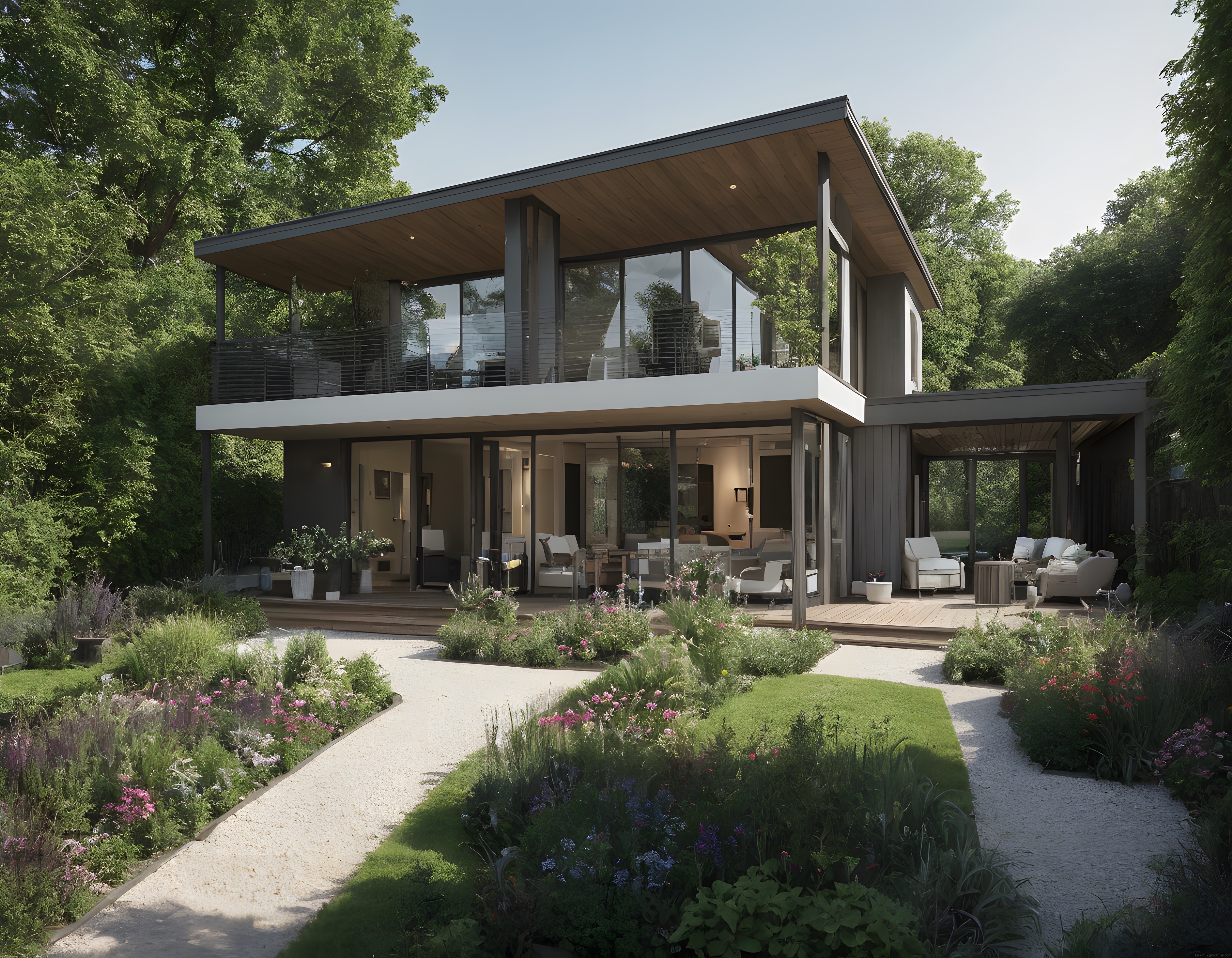 Doğa ile İç İçe Cam Cepheli ve Ahşap Detaylı Modern Mimari Villa Projesi