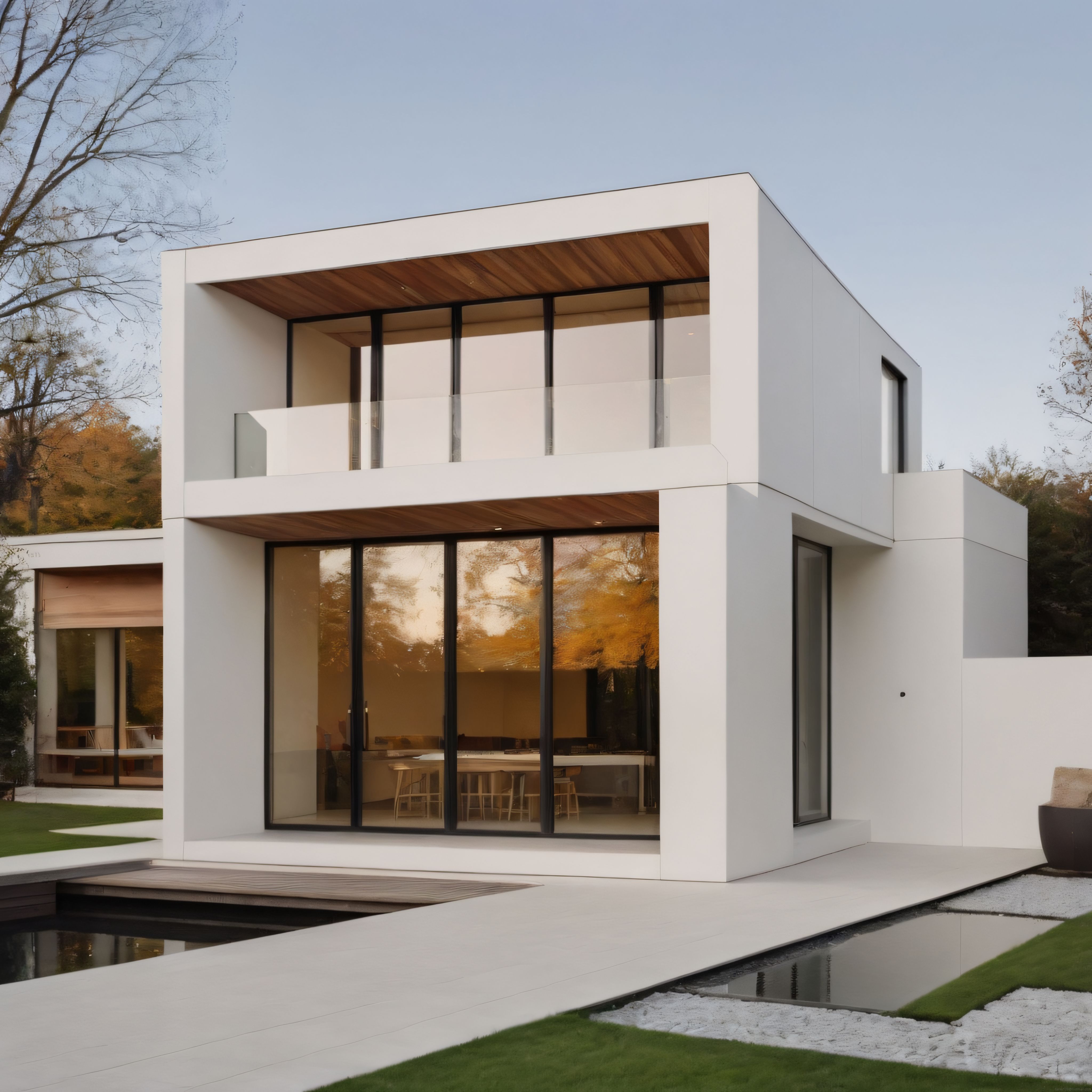 Doğa ile İç İçe Gün Batımında Parlayan Modern Minimalist Villa Tasarımı