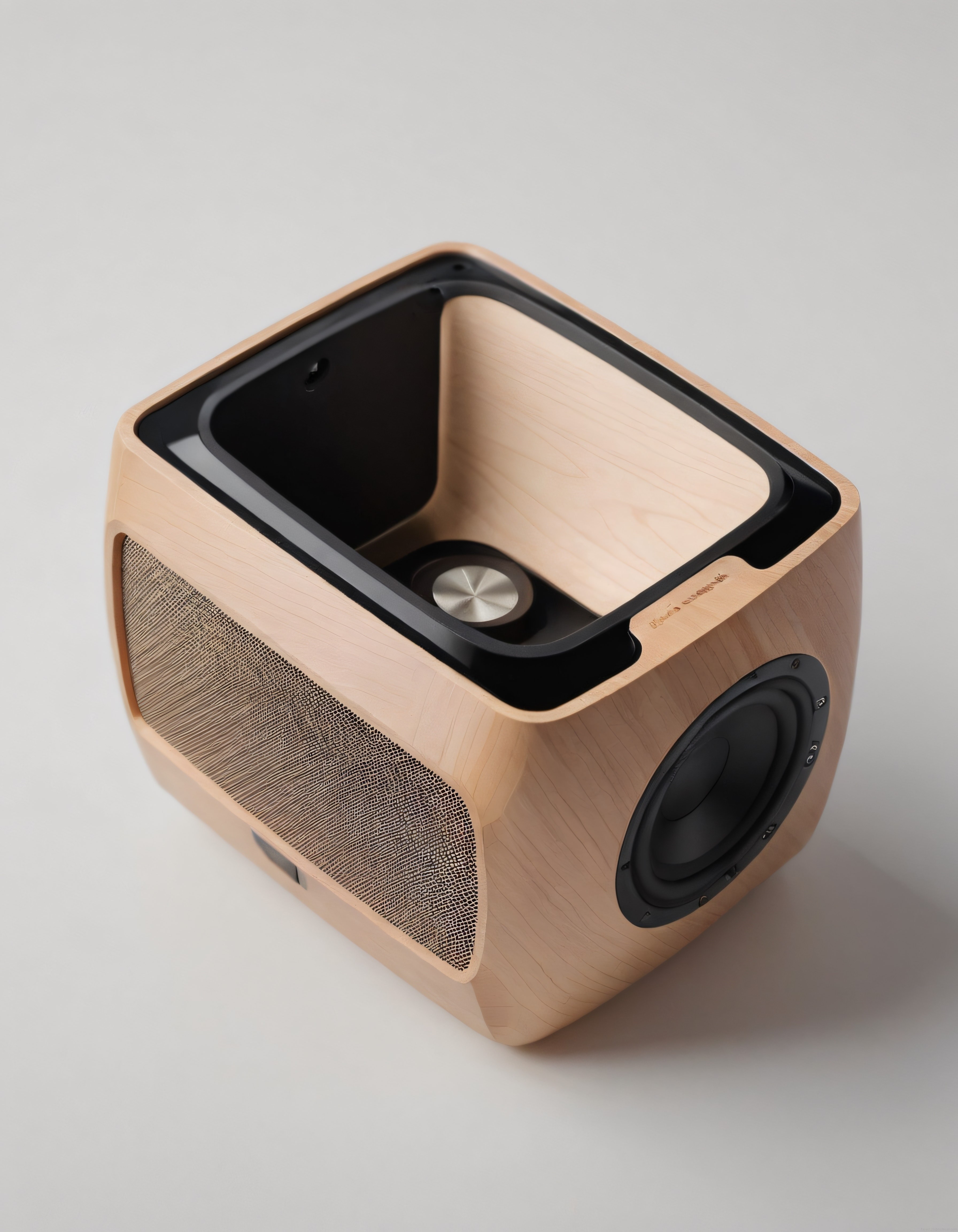 Doğal Ahşap Kaplamalı Masaüstü Bluetooth Hoparlör ve Kablosuz Ses Sistemi