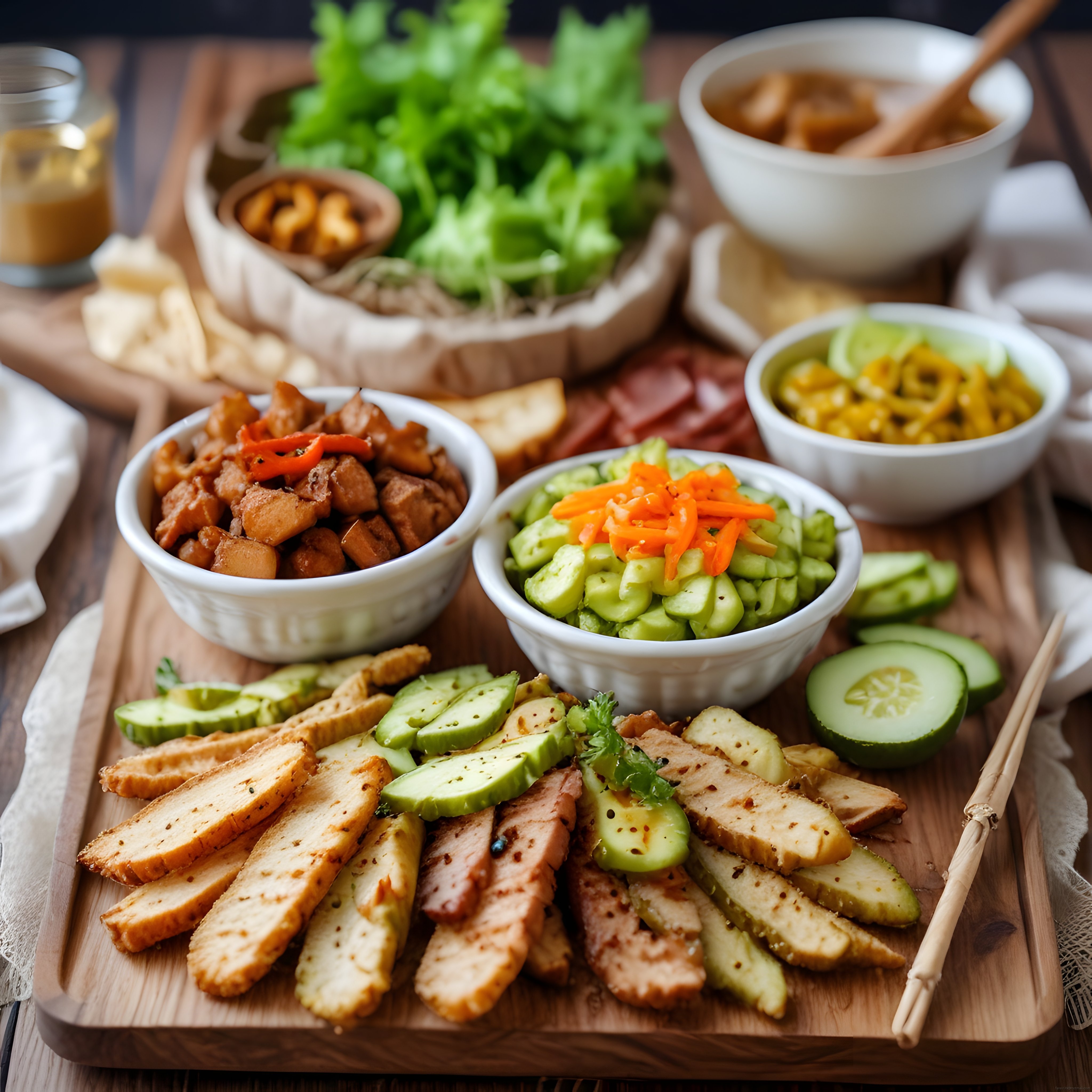 Doğal Ahşap Sunum Tahtasında Günün İlk Öğününe Özel Kahvaltı ve Brunch