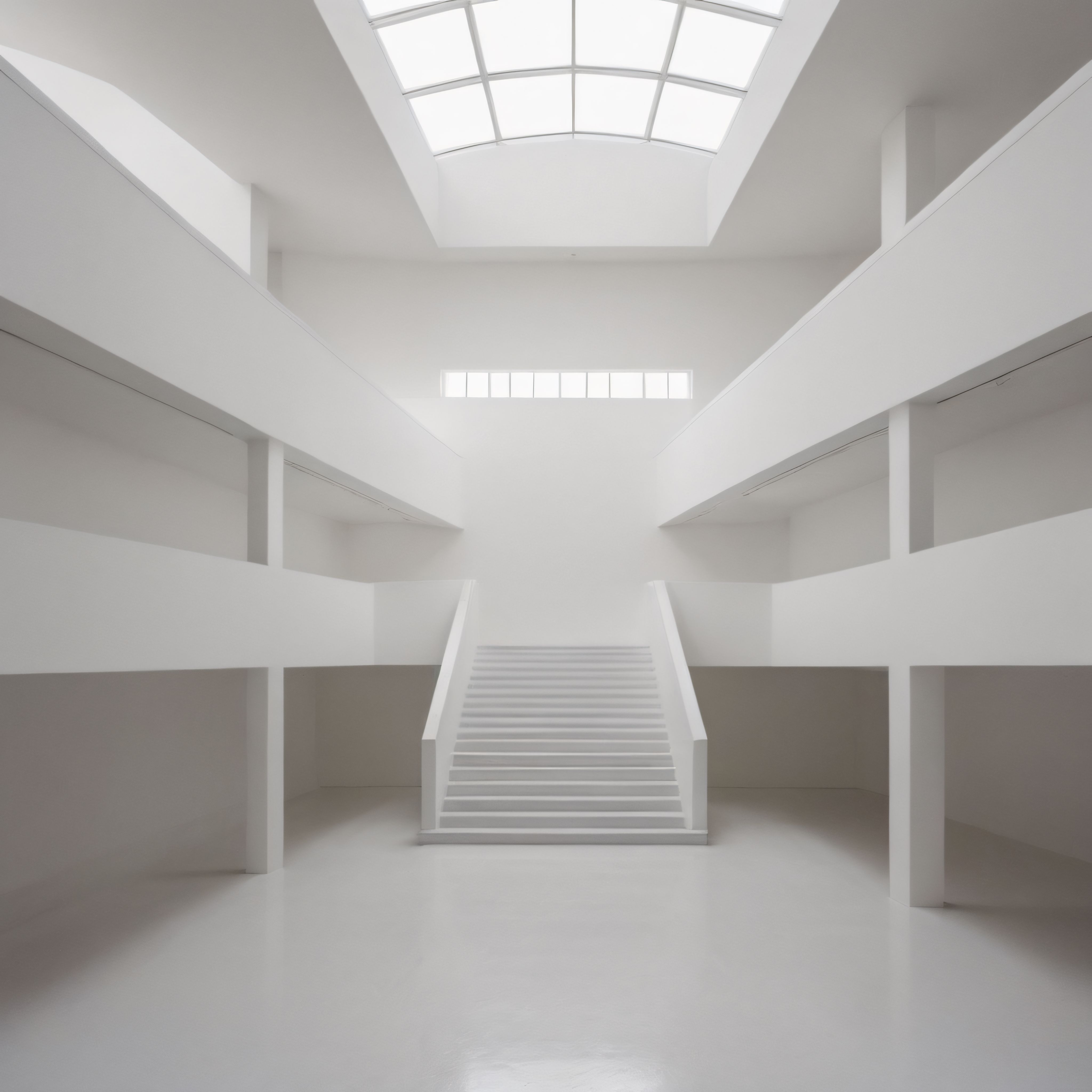 Doğal Işığın Hakim Olduğu Beyaz, Minimalist ve Modern Müze İç Mekanı