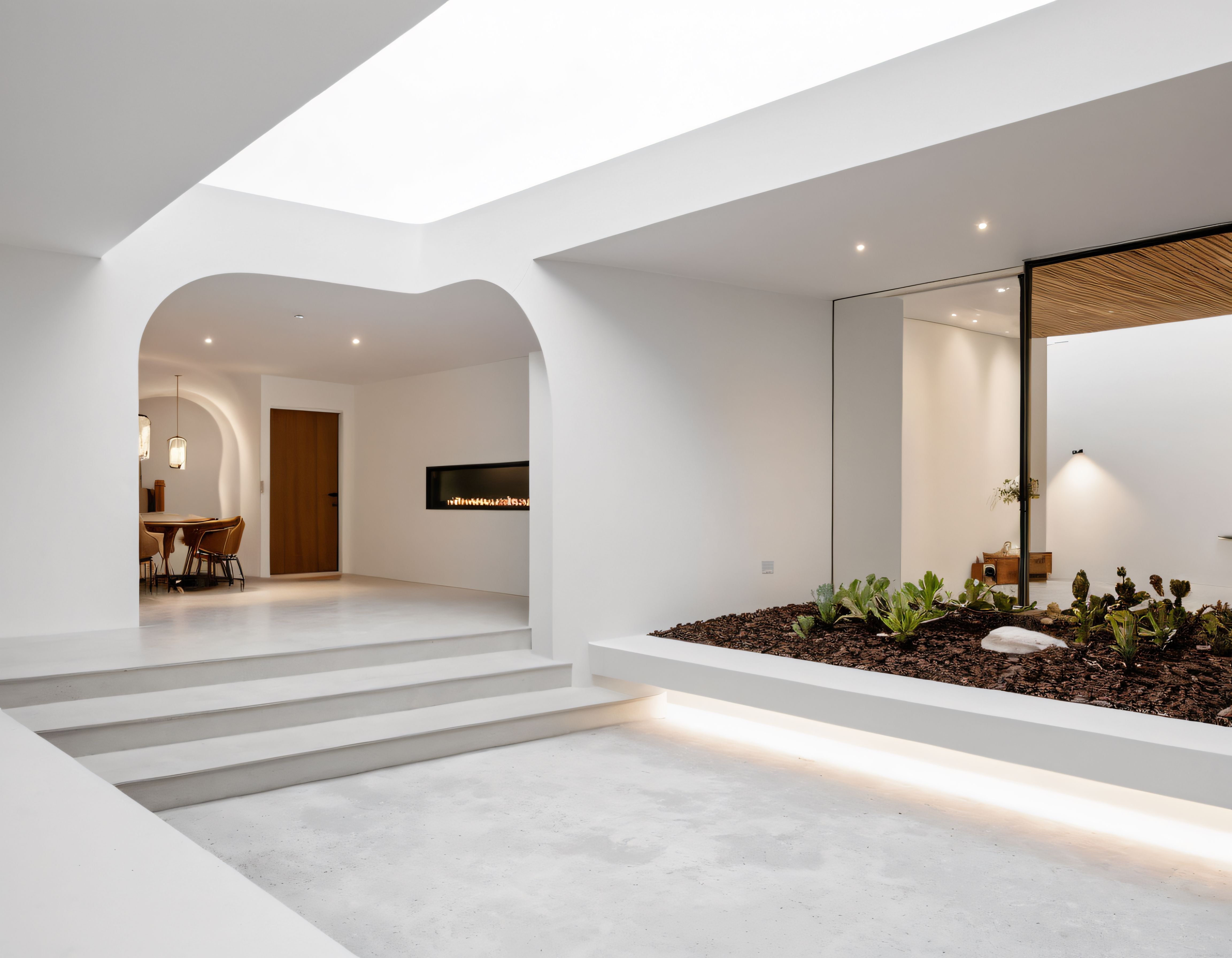Doğal Işık ve Kavisli Formlarla Buluşan Nötr Tonlarda Modern Lüks Villa Tasarımı