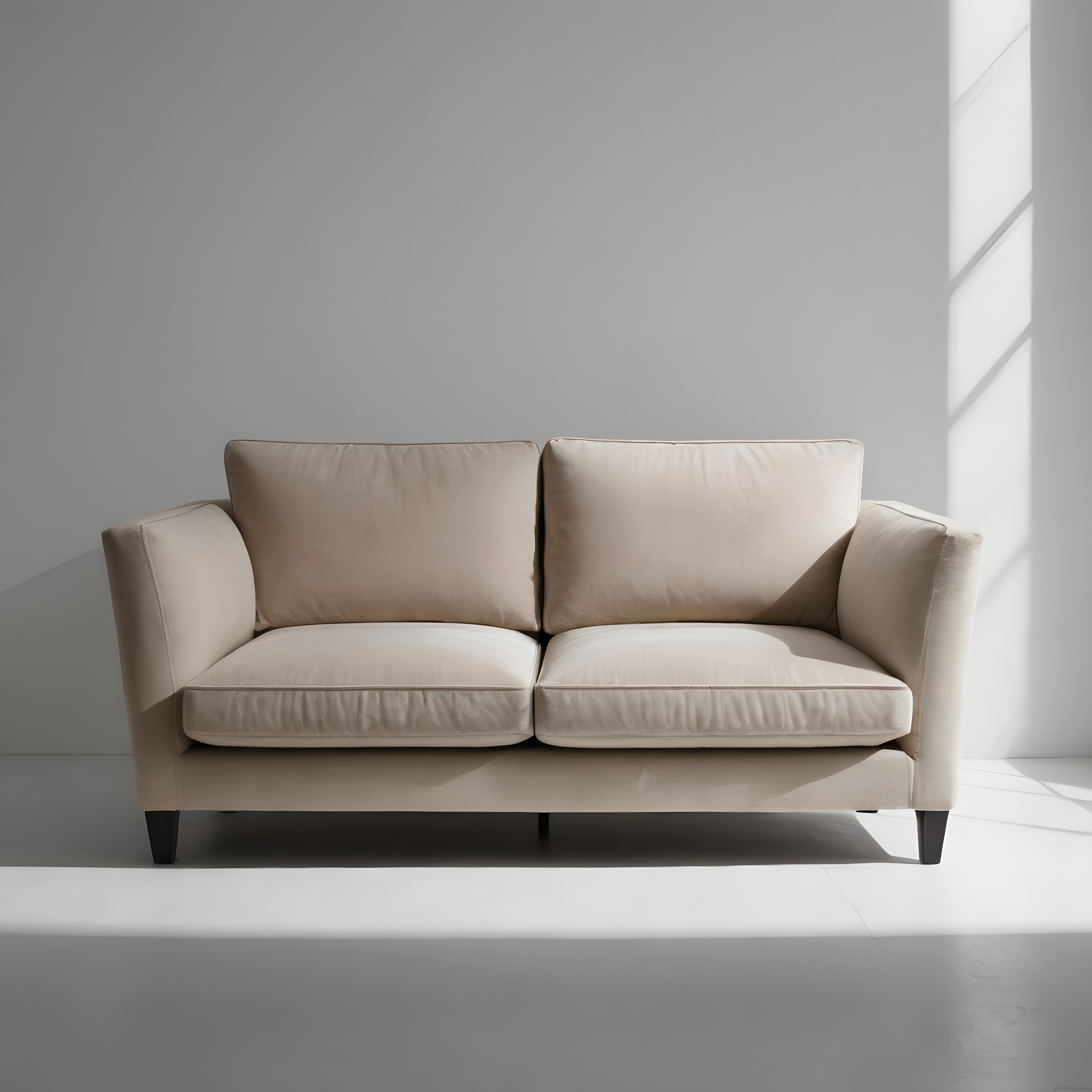 Doğal Işıkla Aydınlanan Minimalist Bej Kanepe ve Ferah Salon Atmosferi