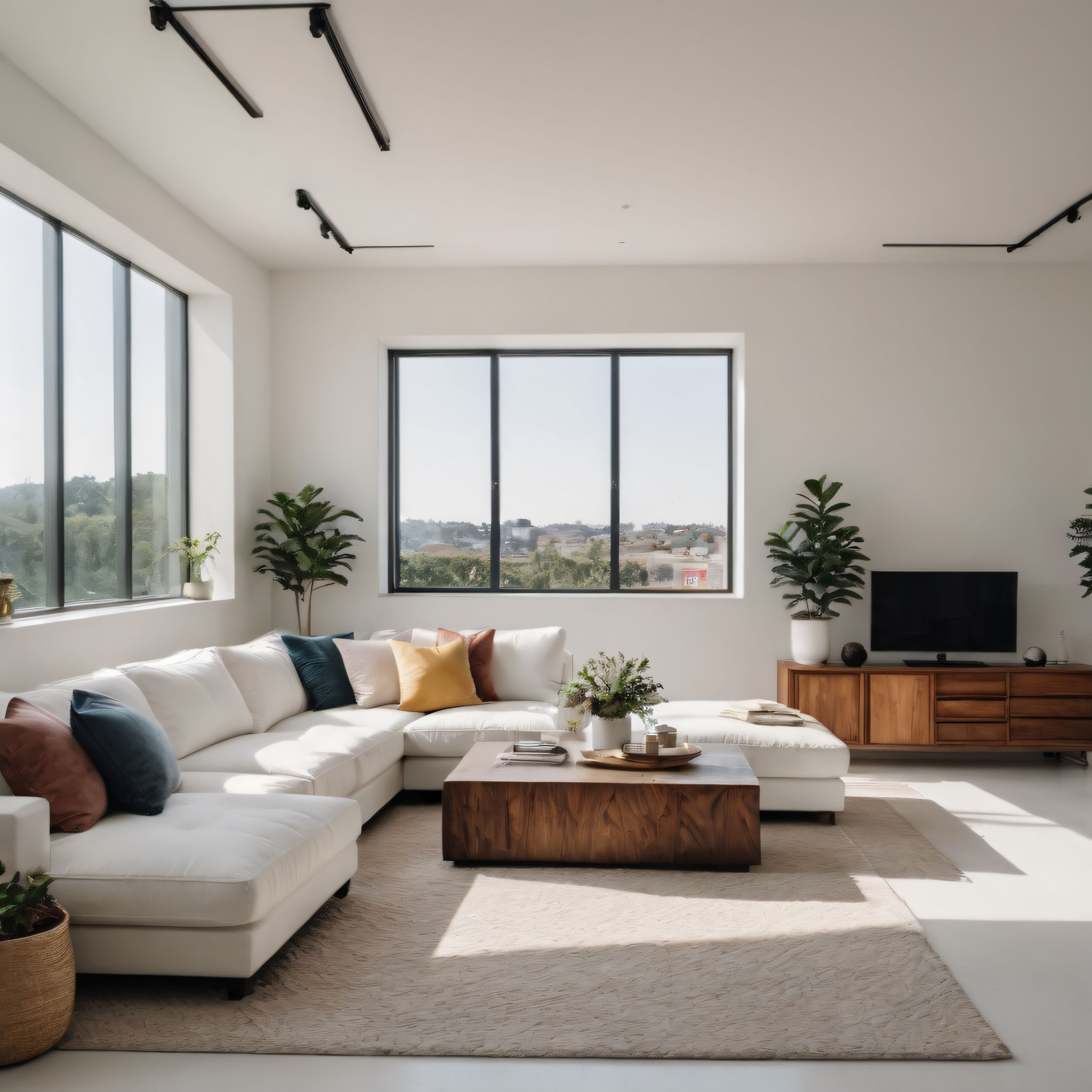 Doğal Işıkla Bezeli Minimalist Salon Dekorasyonu: Modern ve Sıcak Ahşap Detaylar