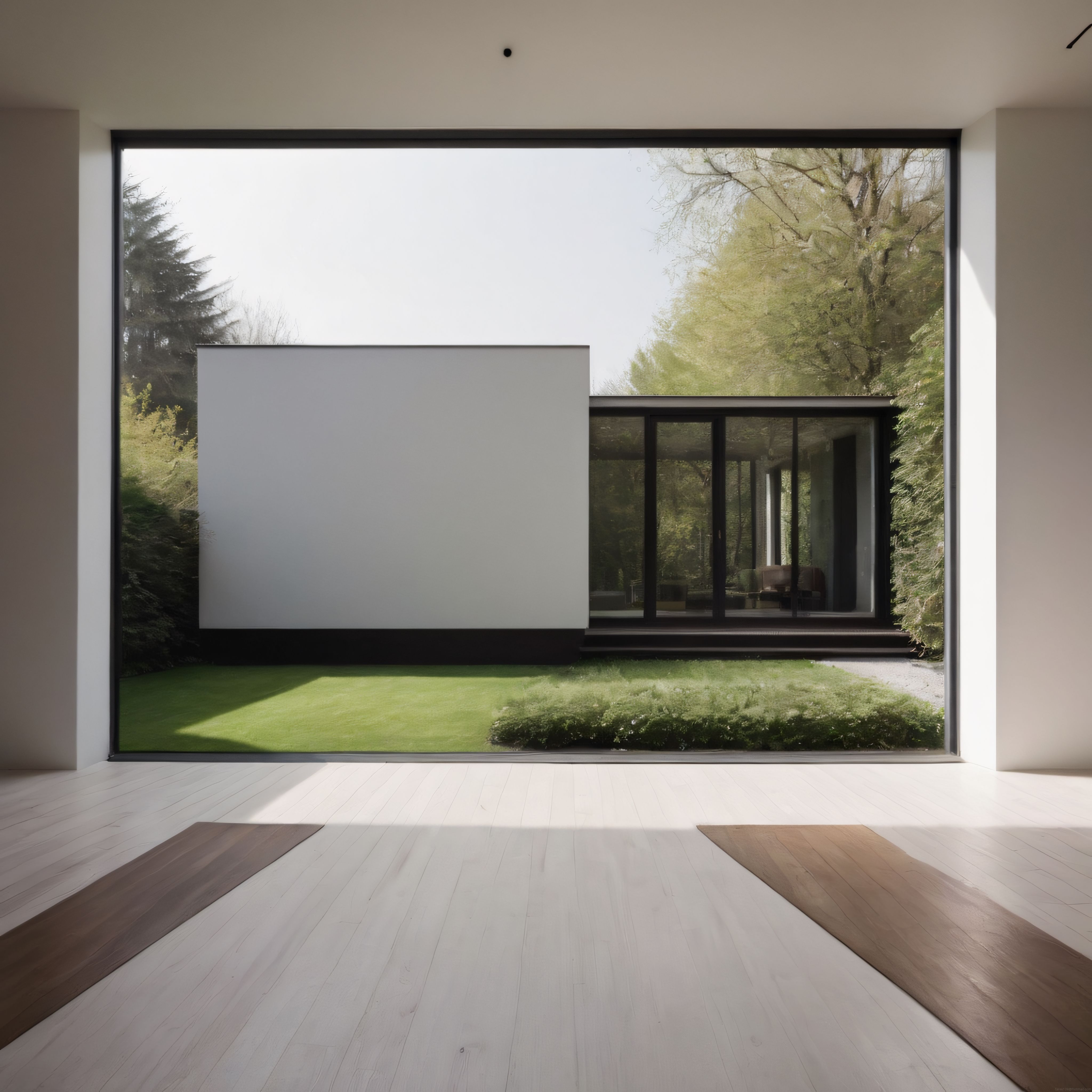 Doğal Işıkla Dolan Modern İç Mekandan Yeşil Bahçe ve Cam Cepheli Villa Manzarası