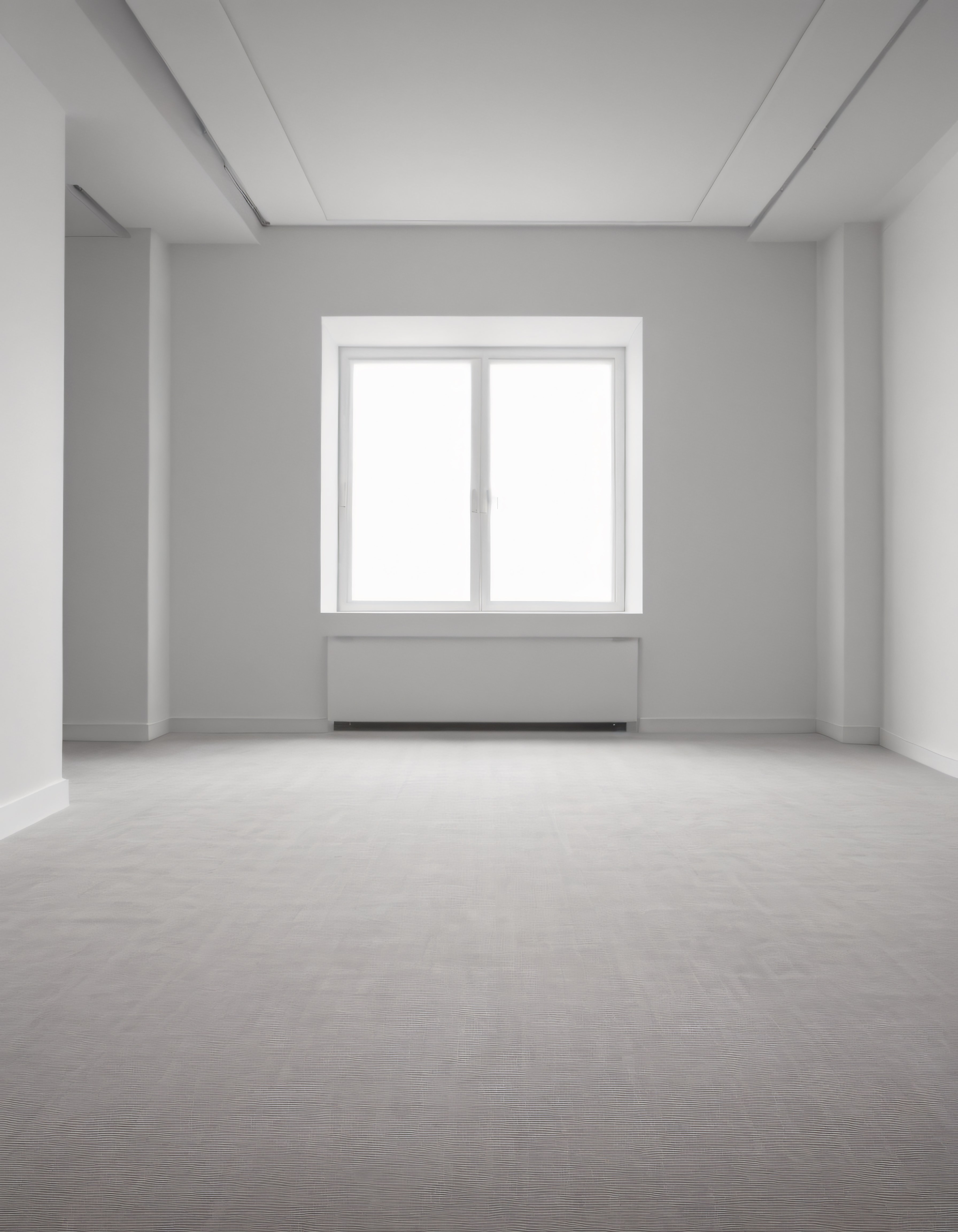 Doğal Işıklı Boş ve Minimalist Modern Oda İç Mekan Dekorasyonu